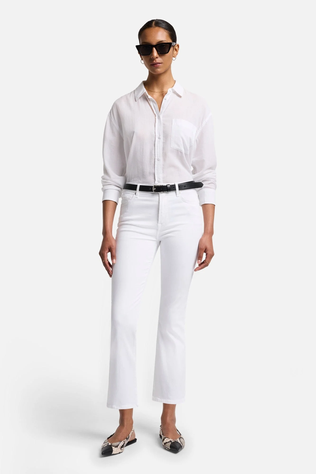 Slim Illusion High Waist Slim Kick in Luxe White - 1