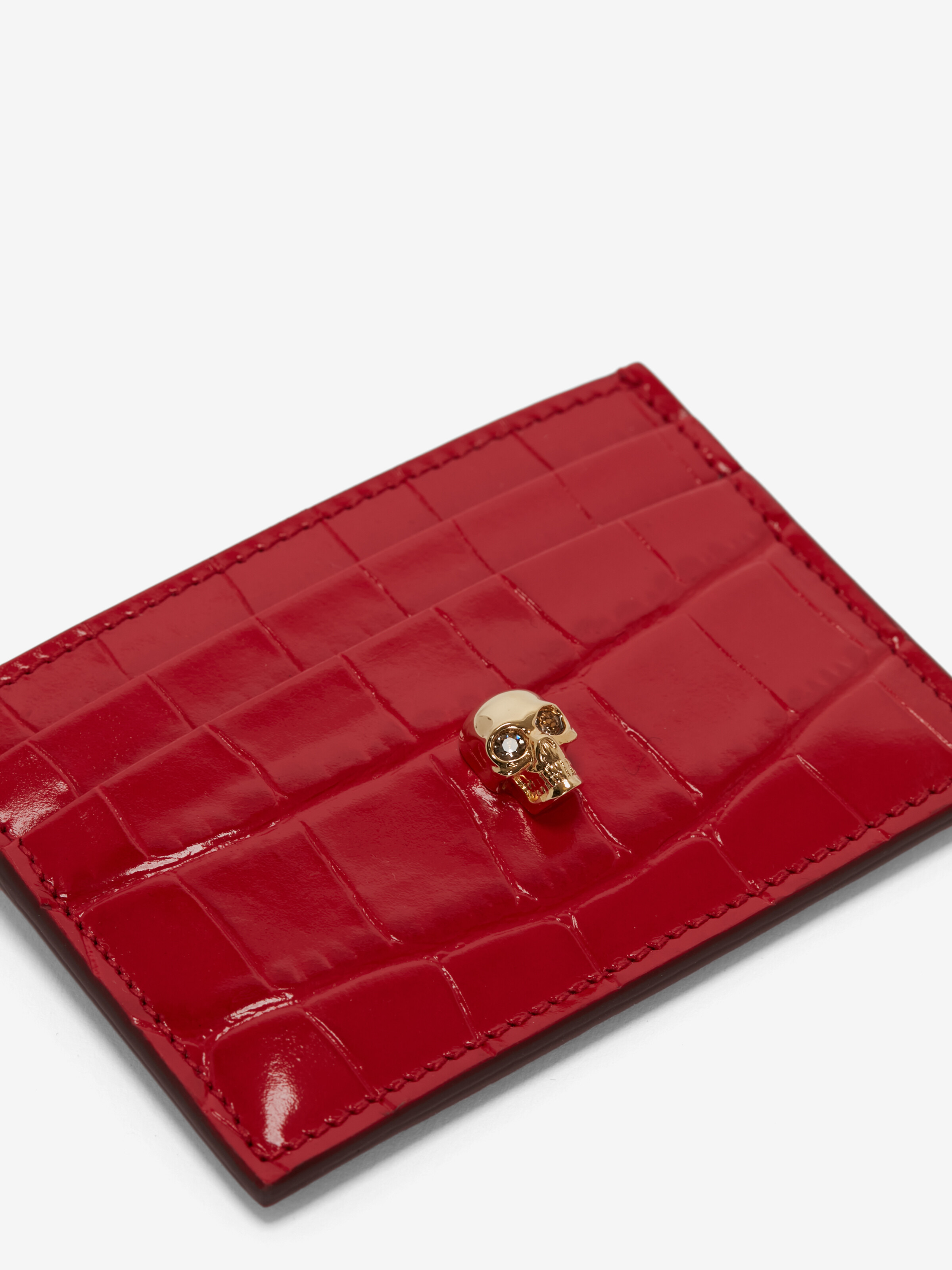 Women's Skull Card Holder in Oxblood - 4