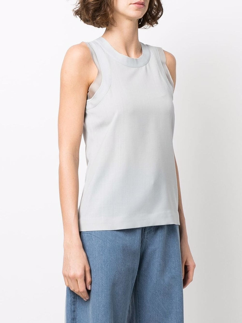 zipped-back round-neck tank top 3