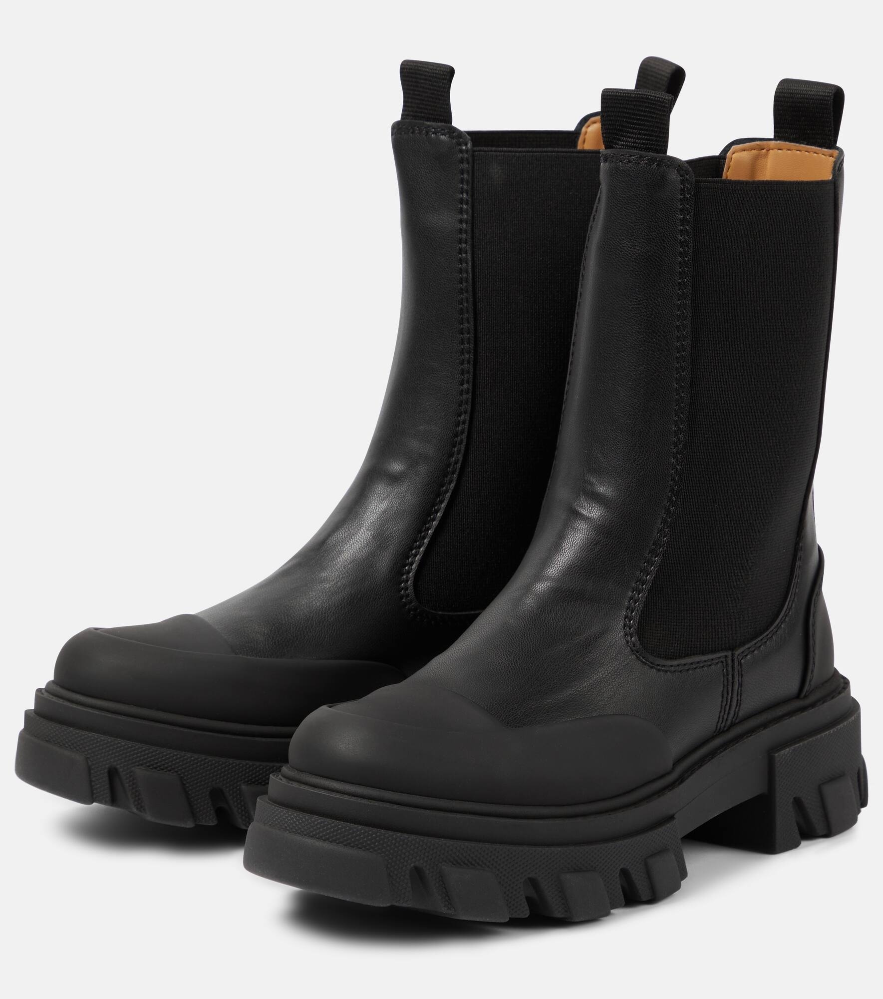 Black Stitch faux-leather Chelsea boots - 5