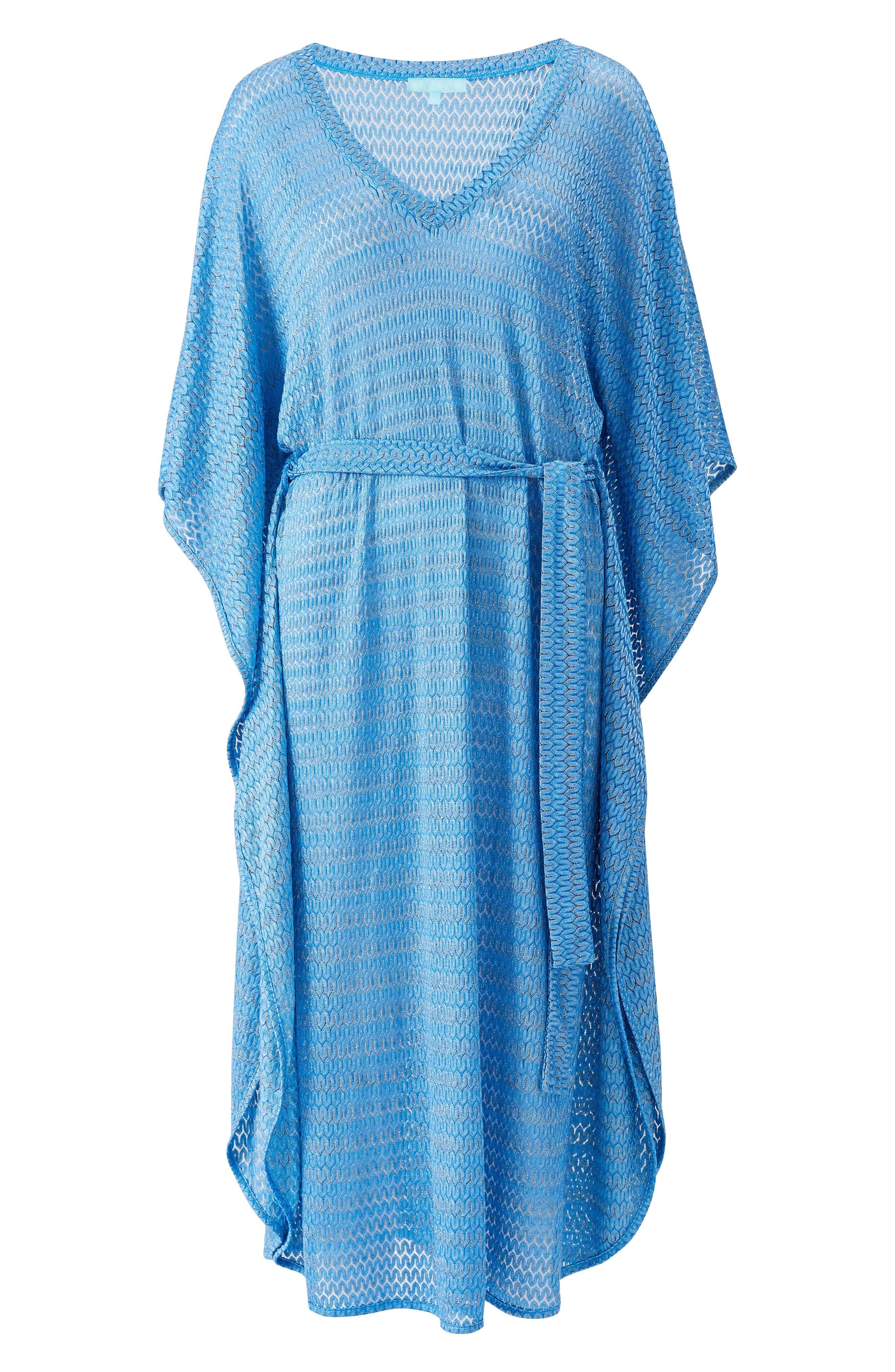 Melissa Odabash June Mixed Stitch Tie Waist Cover-Up Maxi Dress in Ocean at Nordstrom - 3