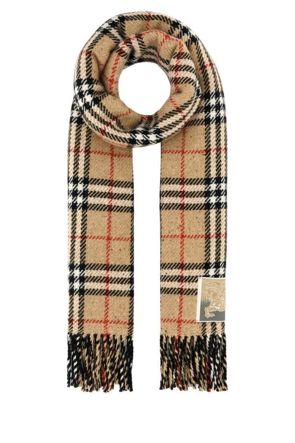 Burberry Unisex Embroidered Cashmere Blend Reversible Scarf - 1