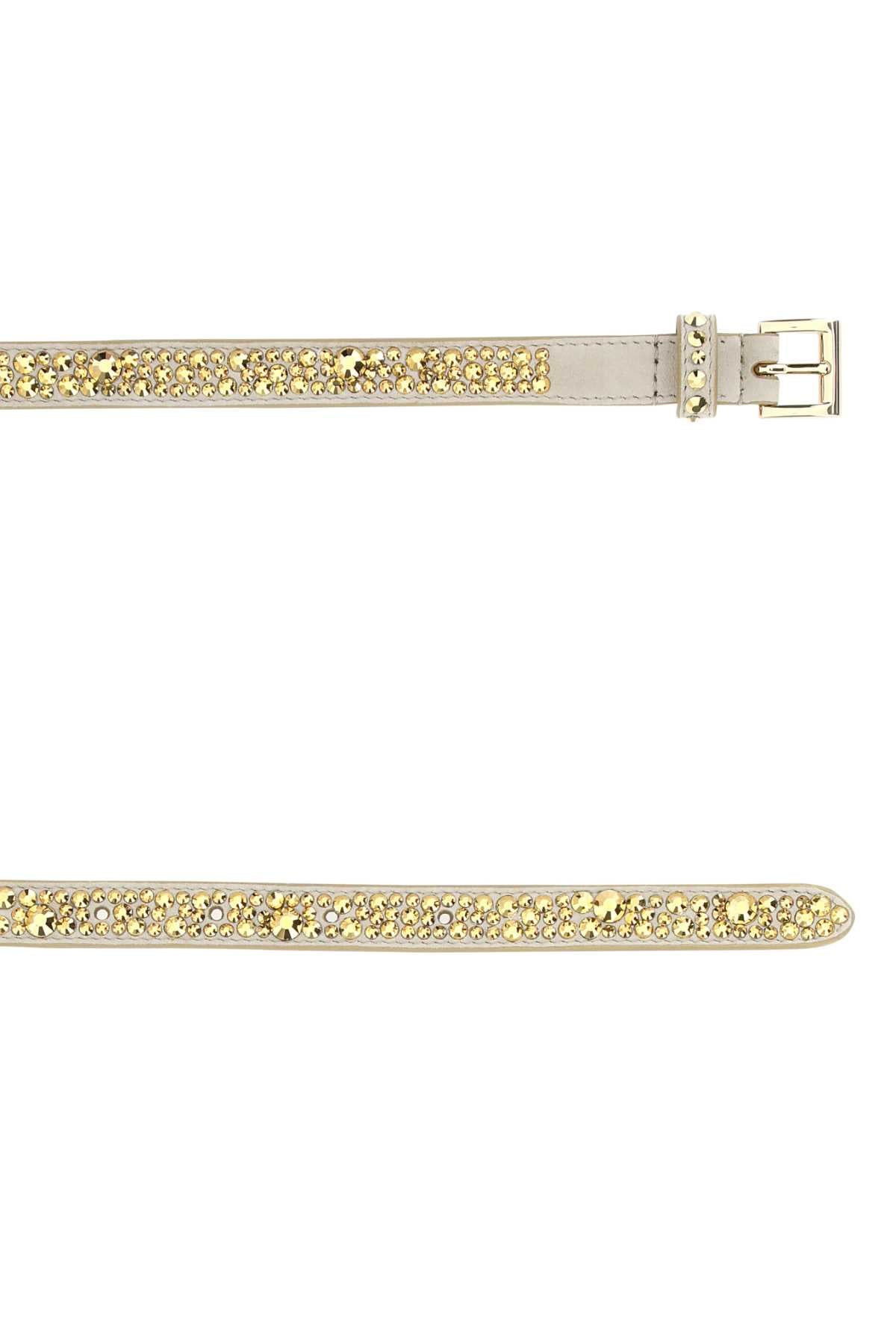 Prada Women Embellished Suede Belt - 2