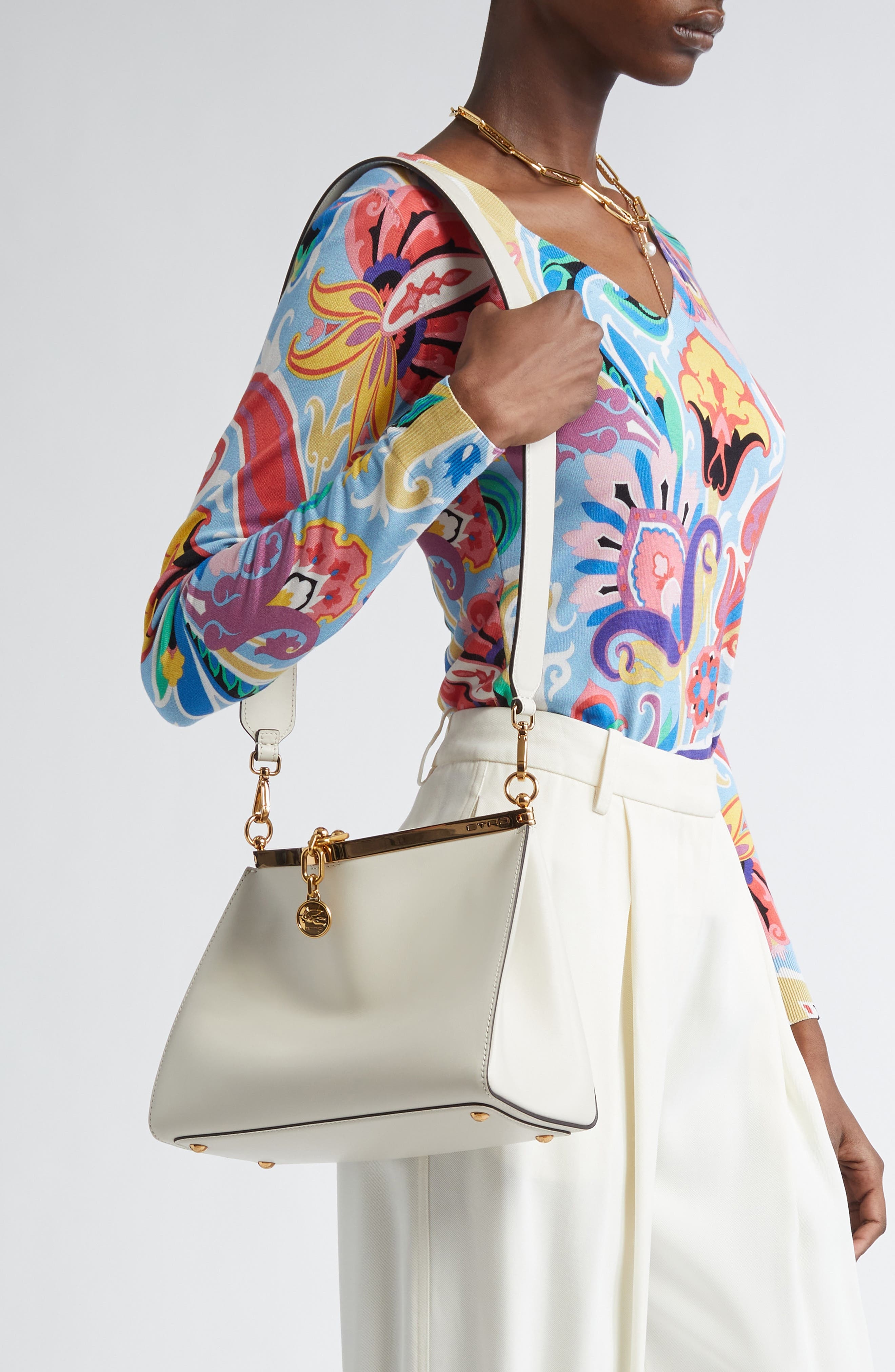 Etro Medium Vela Shoulder Bag in White at Nordstrom - 2