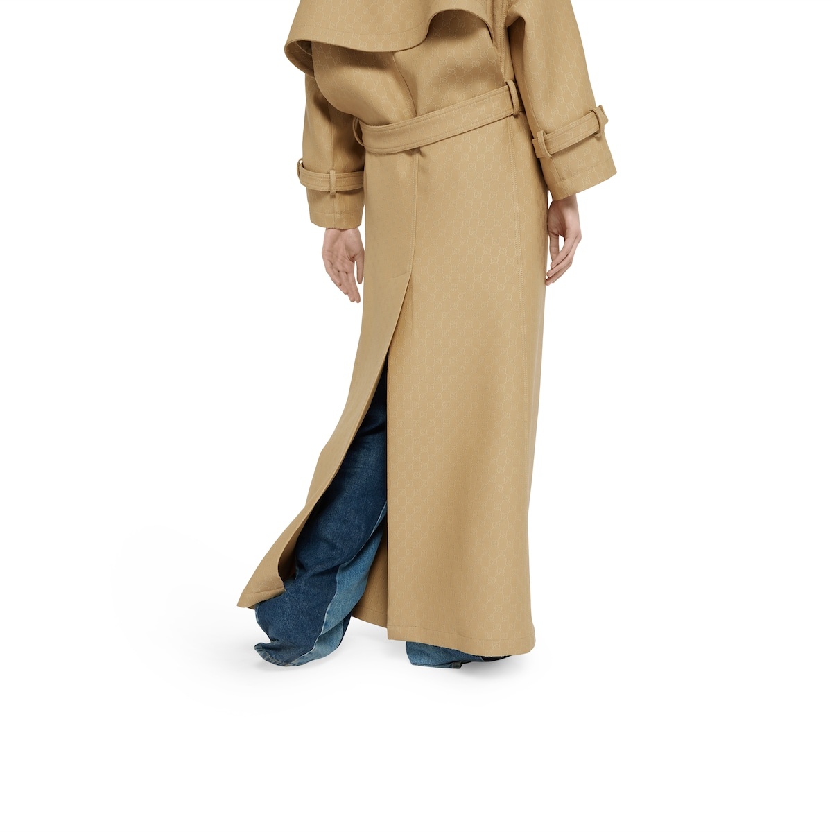 GG crêpe silk wool double-breasted coat - 6