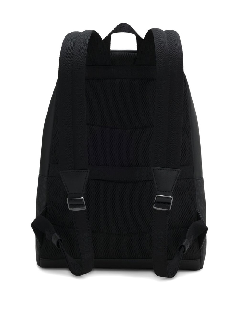 BOSS geometric-pattern zipped-pocket backpack outlook