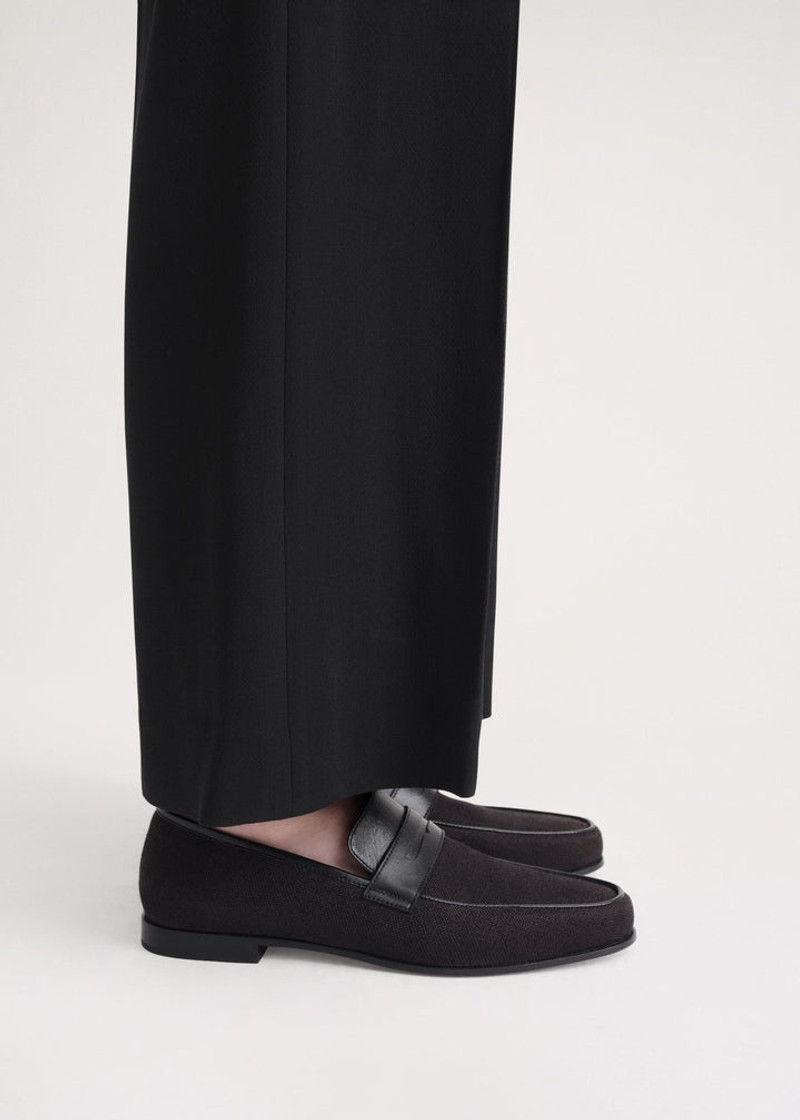 Totême The canvas penny loafer black outlook