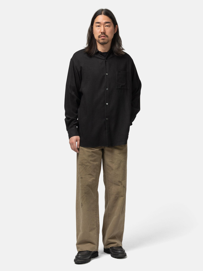 ssstein Rayon Silk Flannel Oversized Down Pat Shirt Charcoal outlook