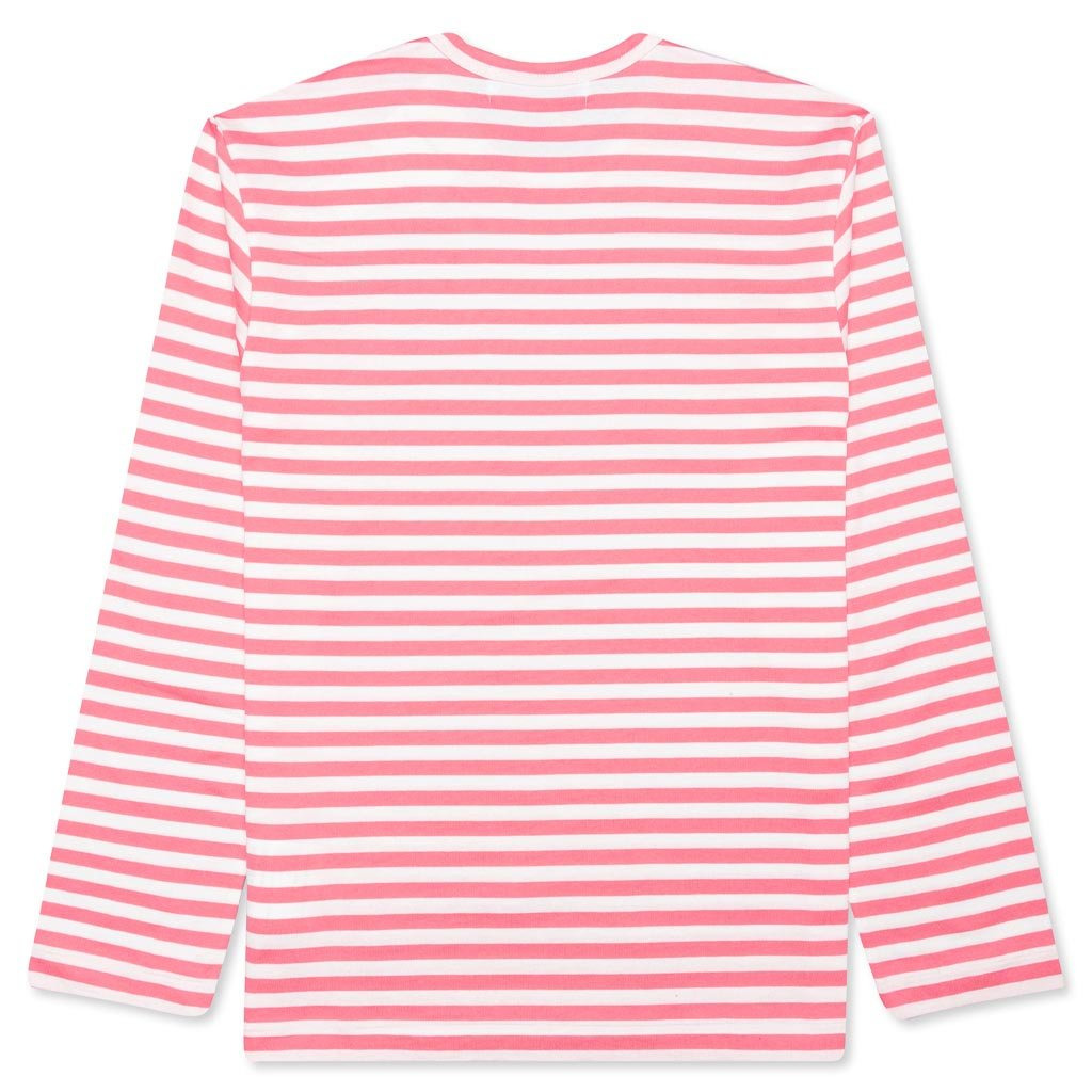 COMME DES GARCONS PLAY PASTELLE STRIPED L/S SHIRT - PINK - 2