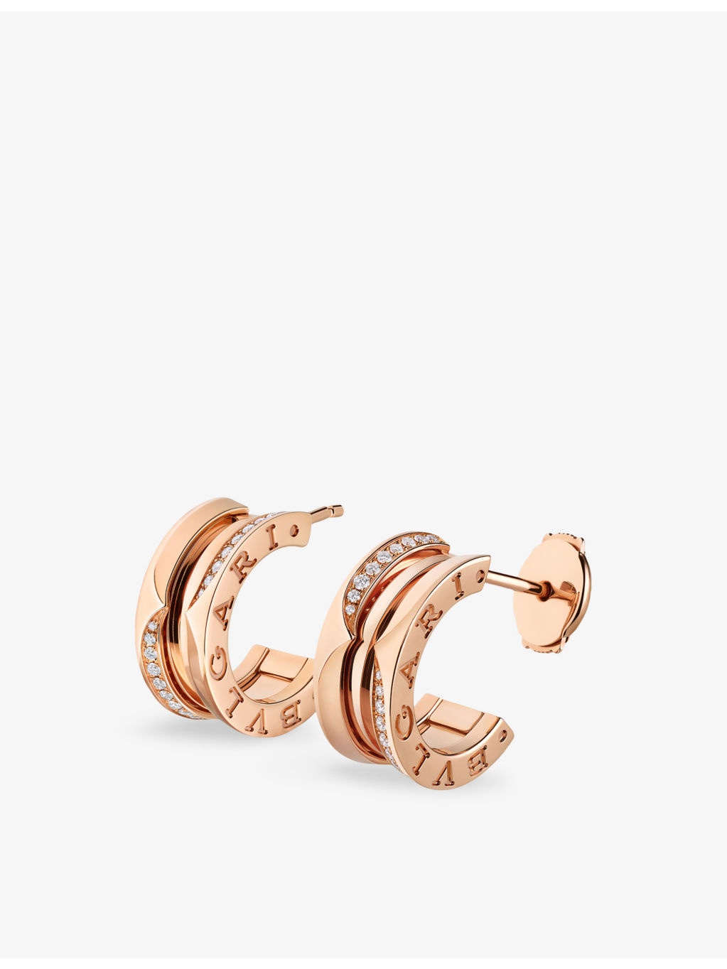 B.zero1 18ct Rose-Gold and Brilliant-Cut 0.22ct Diamond Hoop Earrings - 2