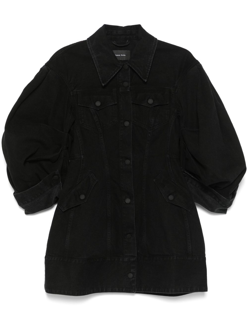 sculpted denim coat - 1