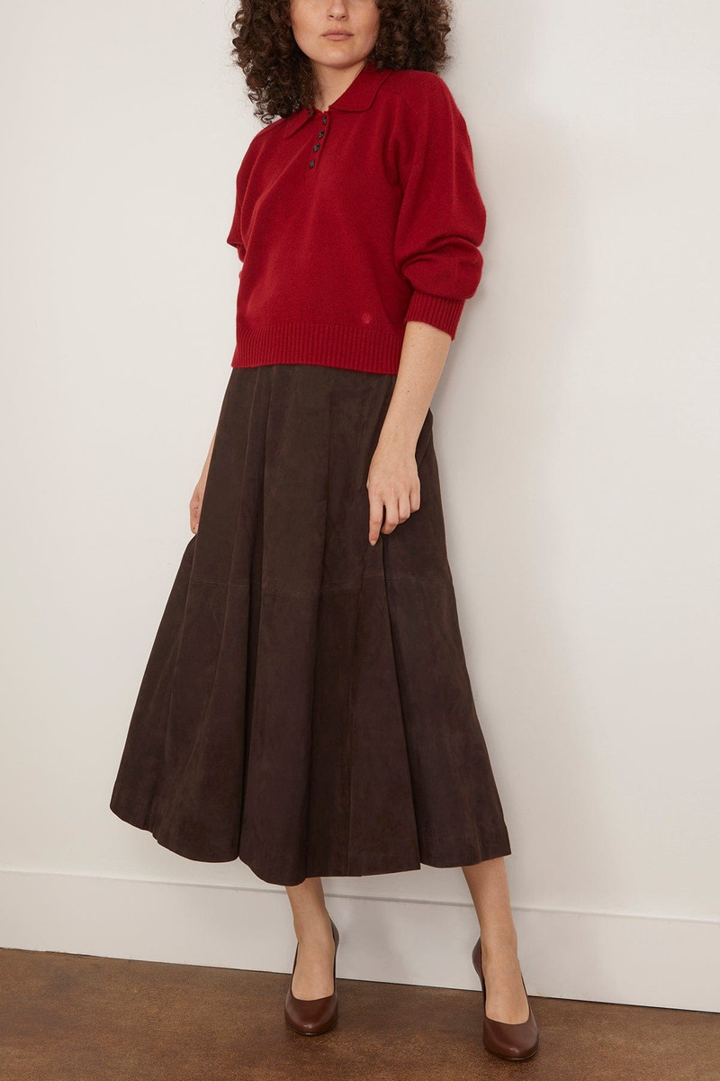 Loulou de Saison Homere Boxy Sweater in Burgundy outlook