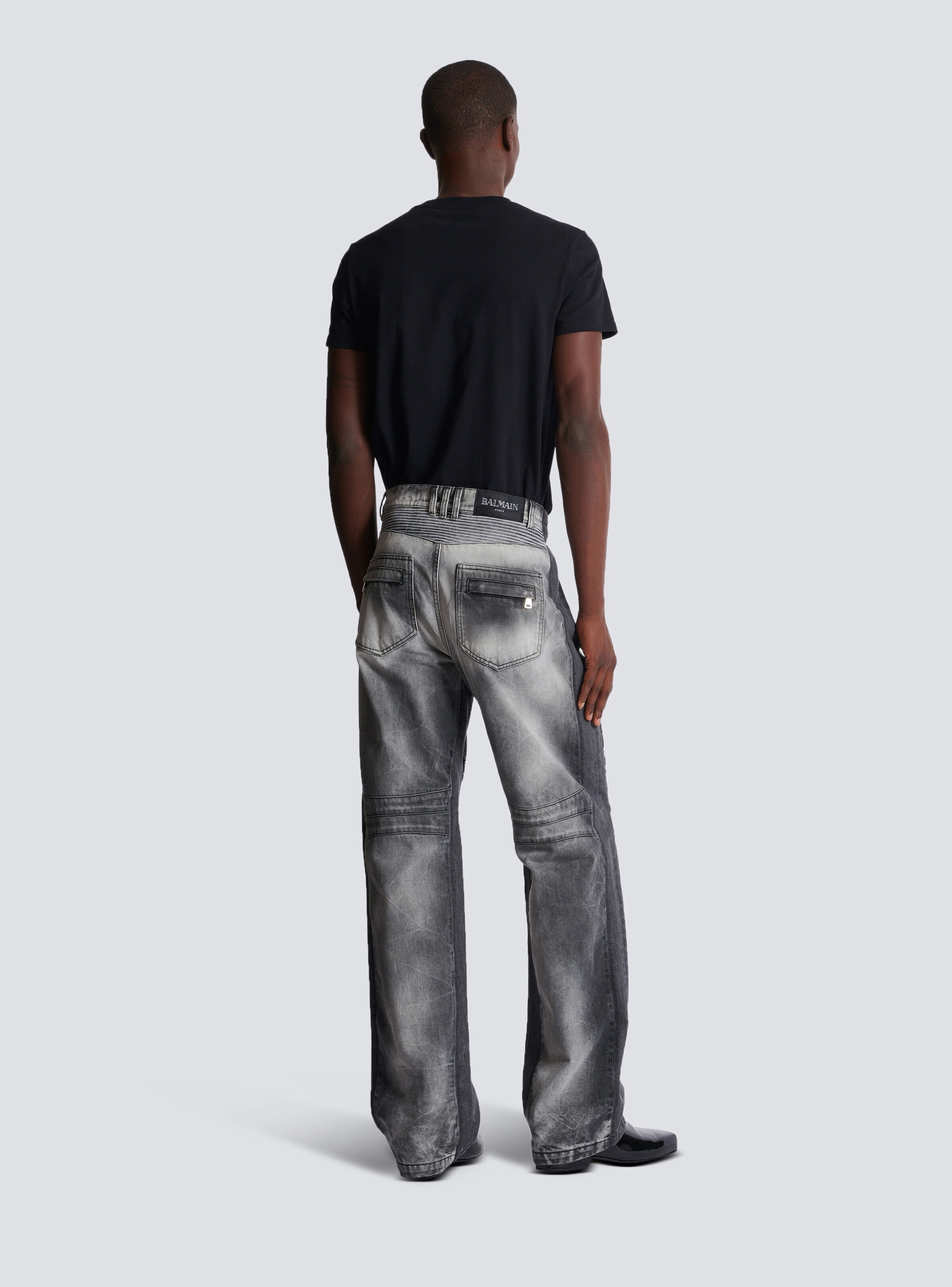 Loose-fit denim biker jeans - 4