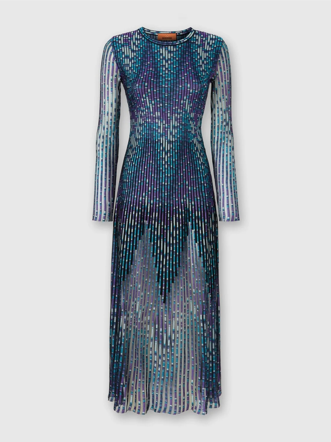 Long dress with partial zigzag pattern - 1