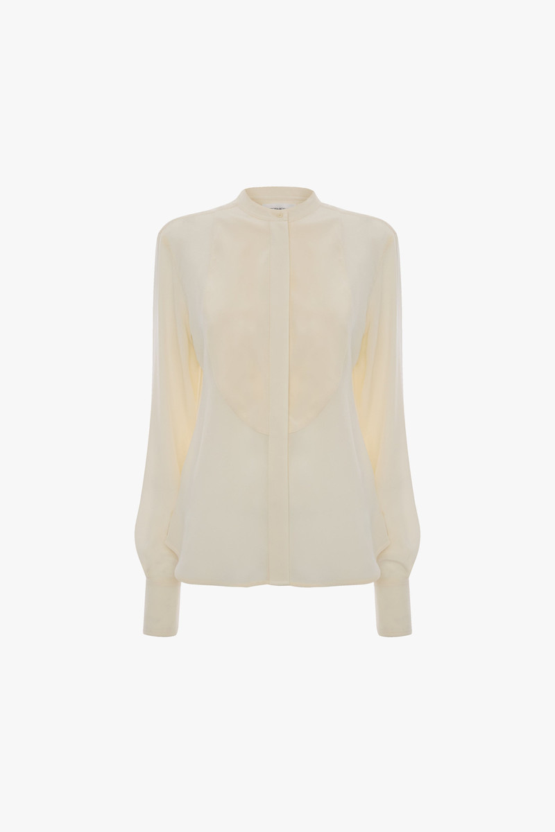 Bib Detail Shirt In Ivory 1