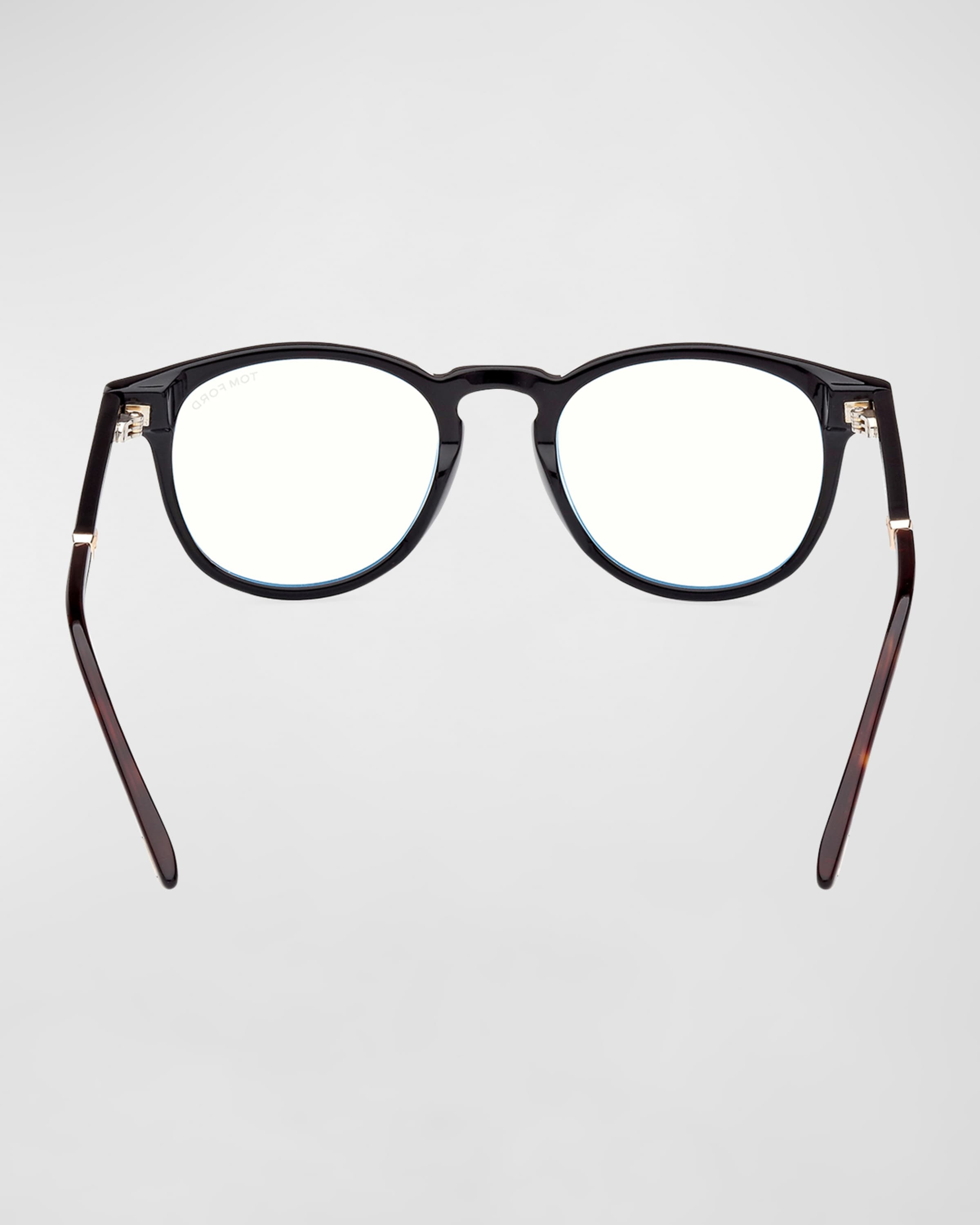 Blue Blocking Two-Tone Acetate Round Glasses - 5