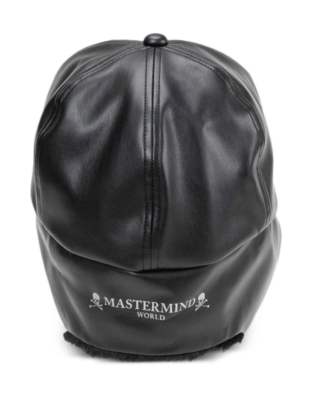 faux fur leather cap - 3