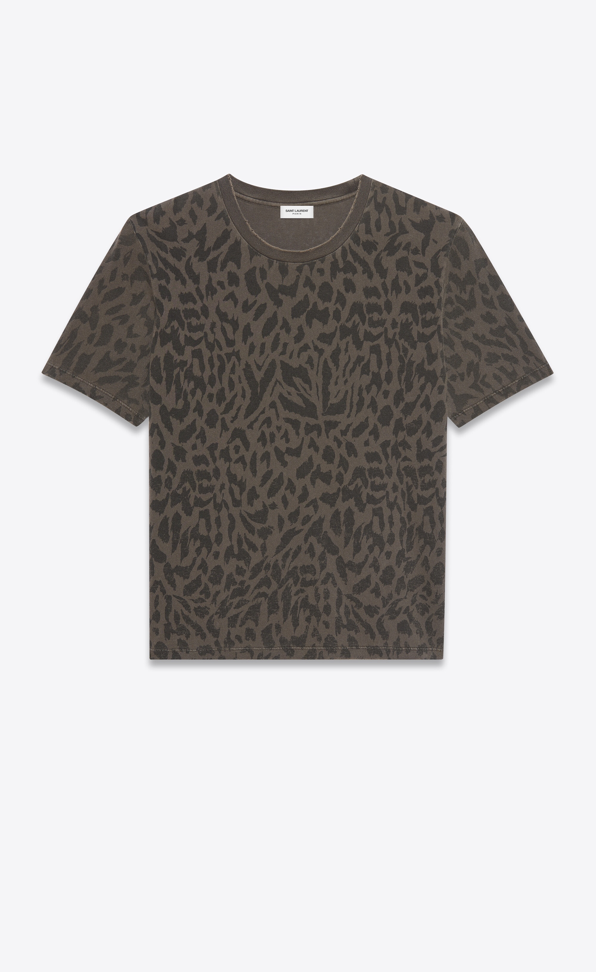 ysl leopard-print t-shirt - 1