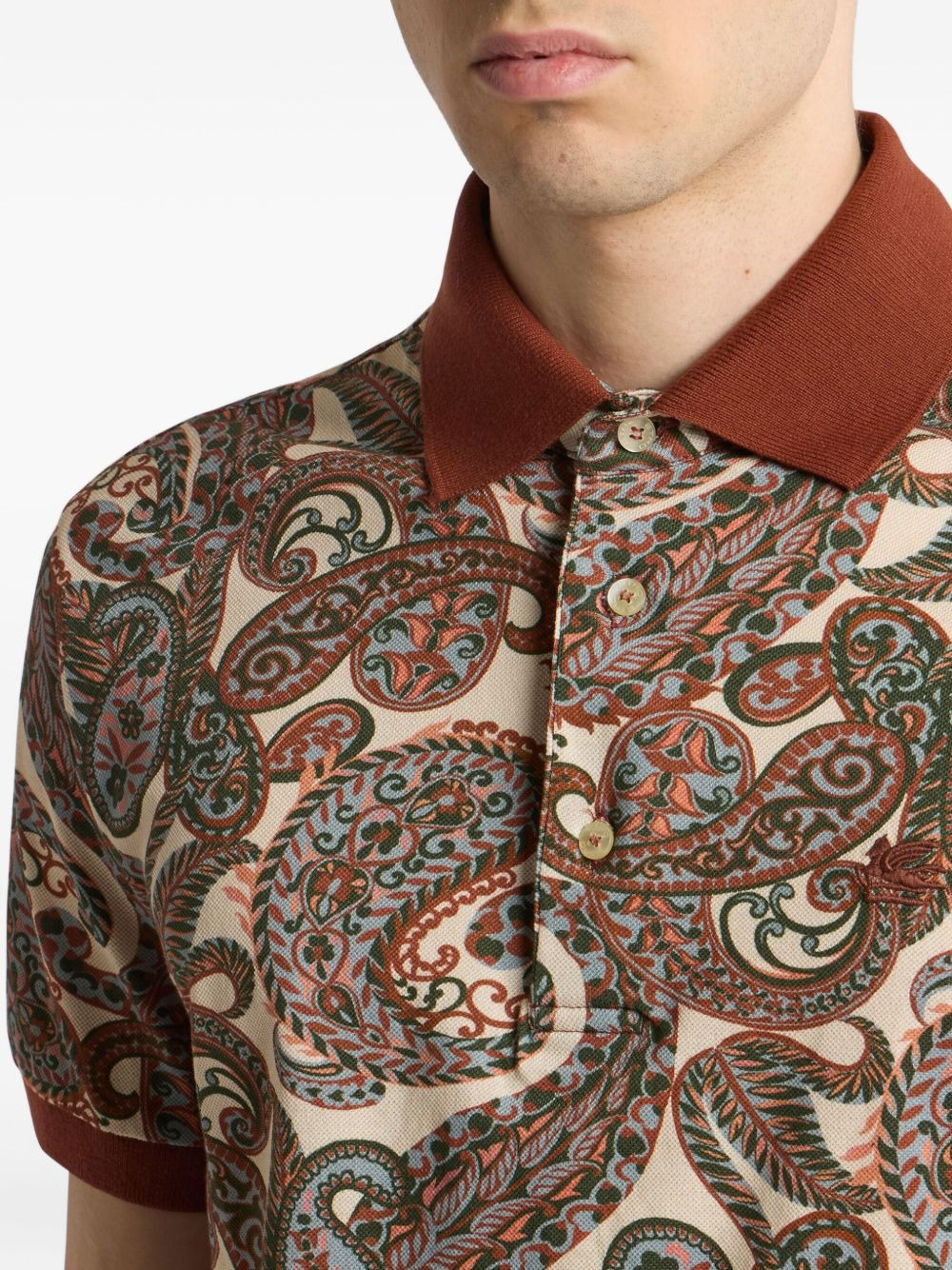 paisley-print polo shirt - 4