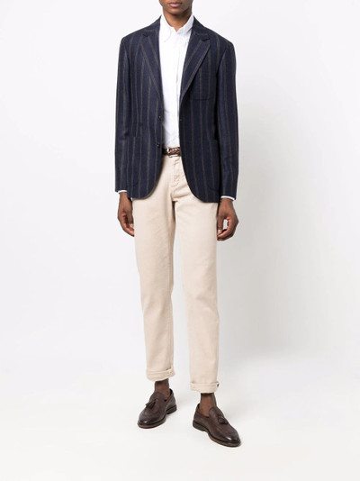 Brunello Cucinelli stripe-pattern single-breasted blazer outlook