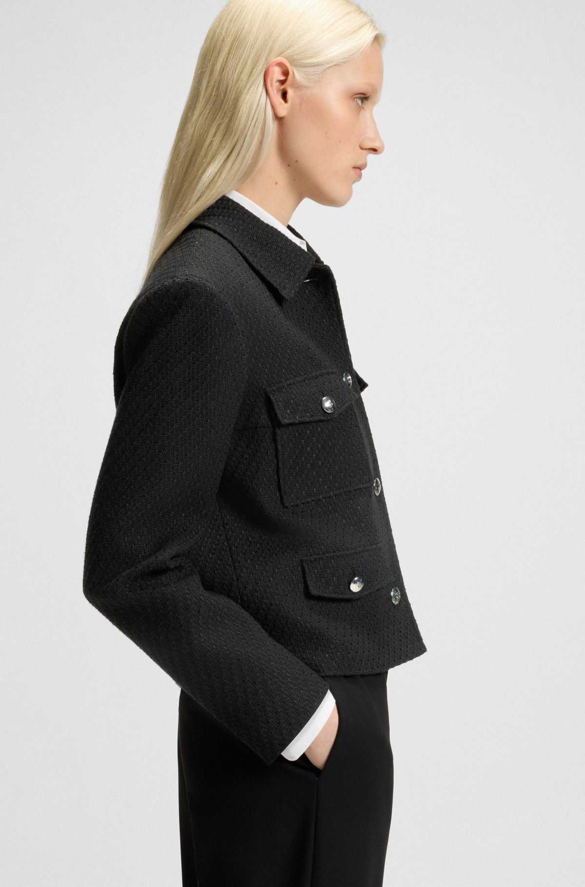 REGULAR-FIT BLAZER IN SOFT BOUCLÉ - 6