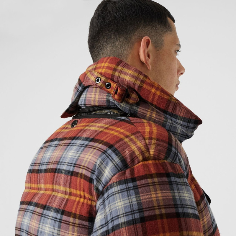 Sleeveless Check Trench Coat With Detachable Puffer 6