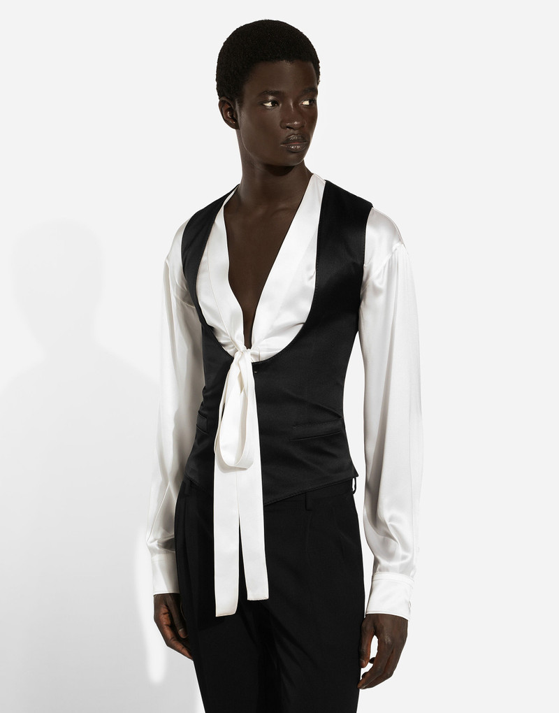 Dolce & Gabbana Single-breasted silk vest outlook