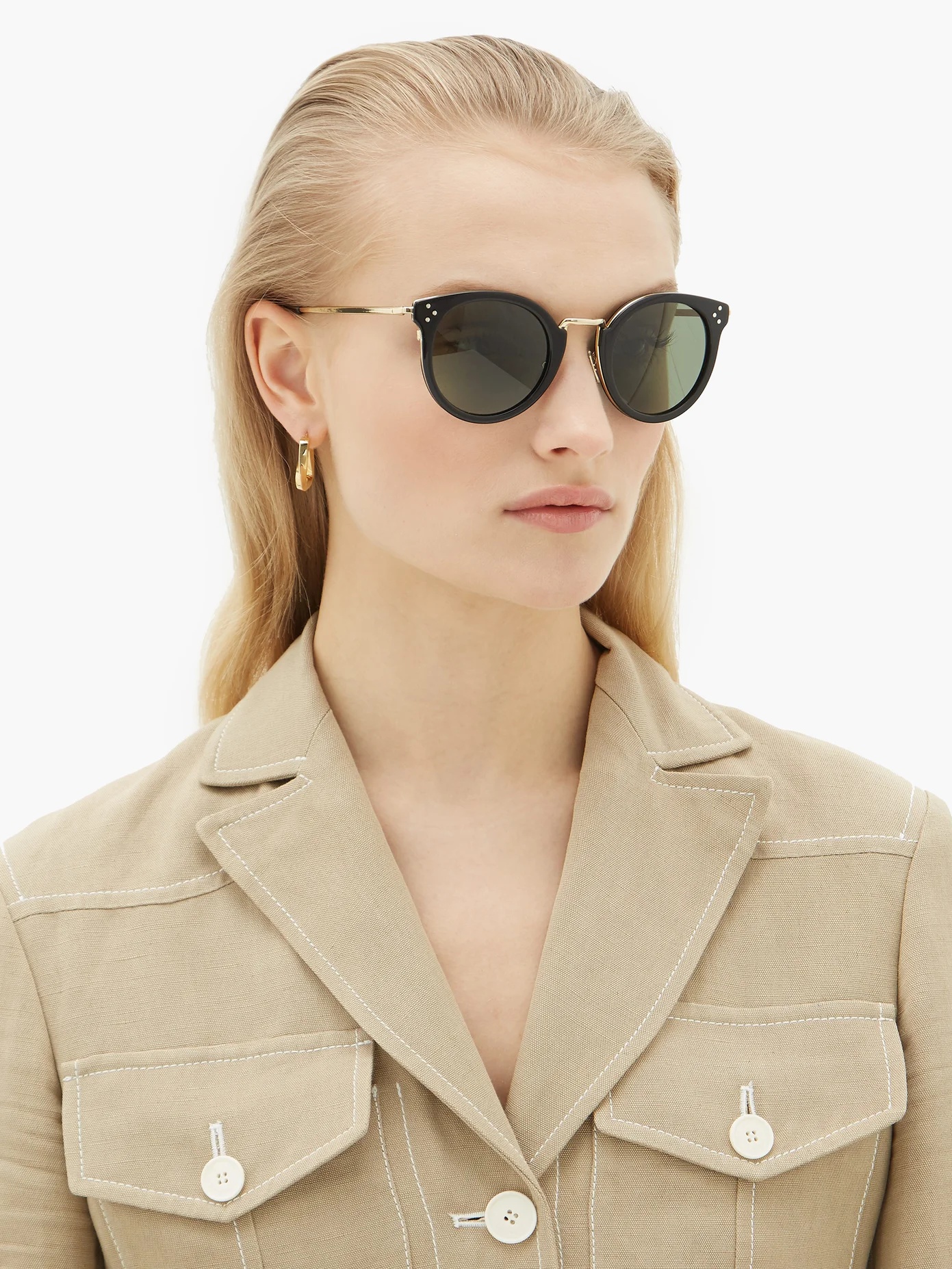 Round acetate and metal sunglasses - 2