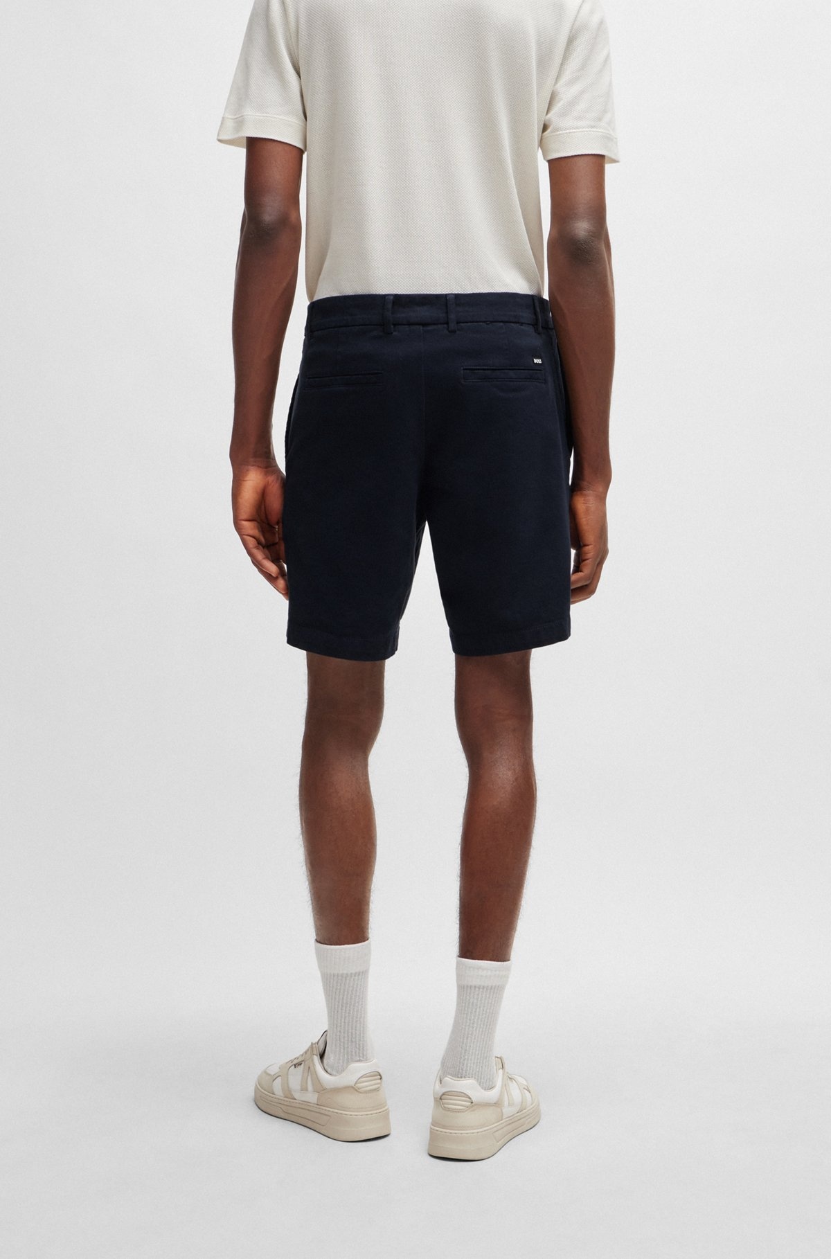 REGULAR-FIT REGULAR-RISE SHORTS IN STRETCH COTTON - 4