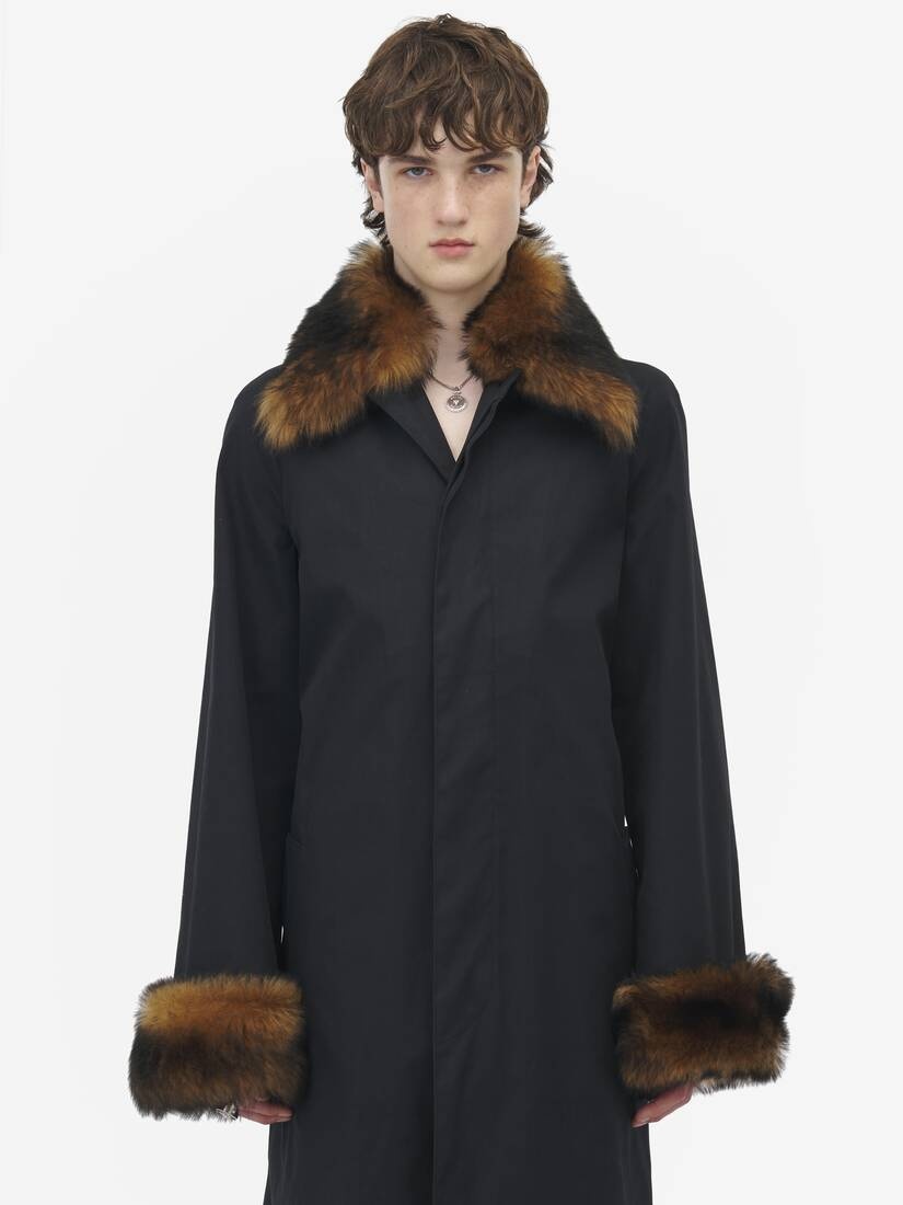 Shearling Detail Raincoat - 5