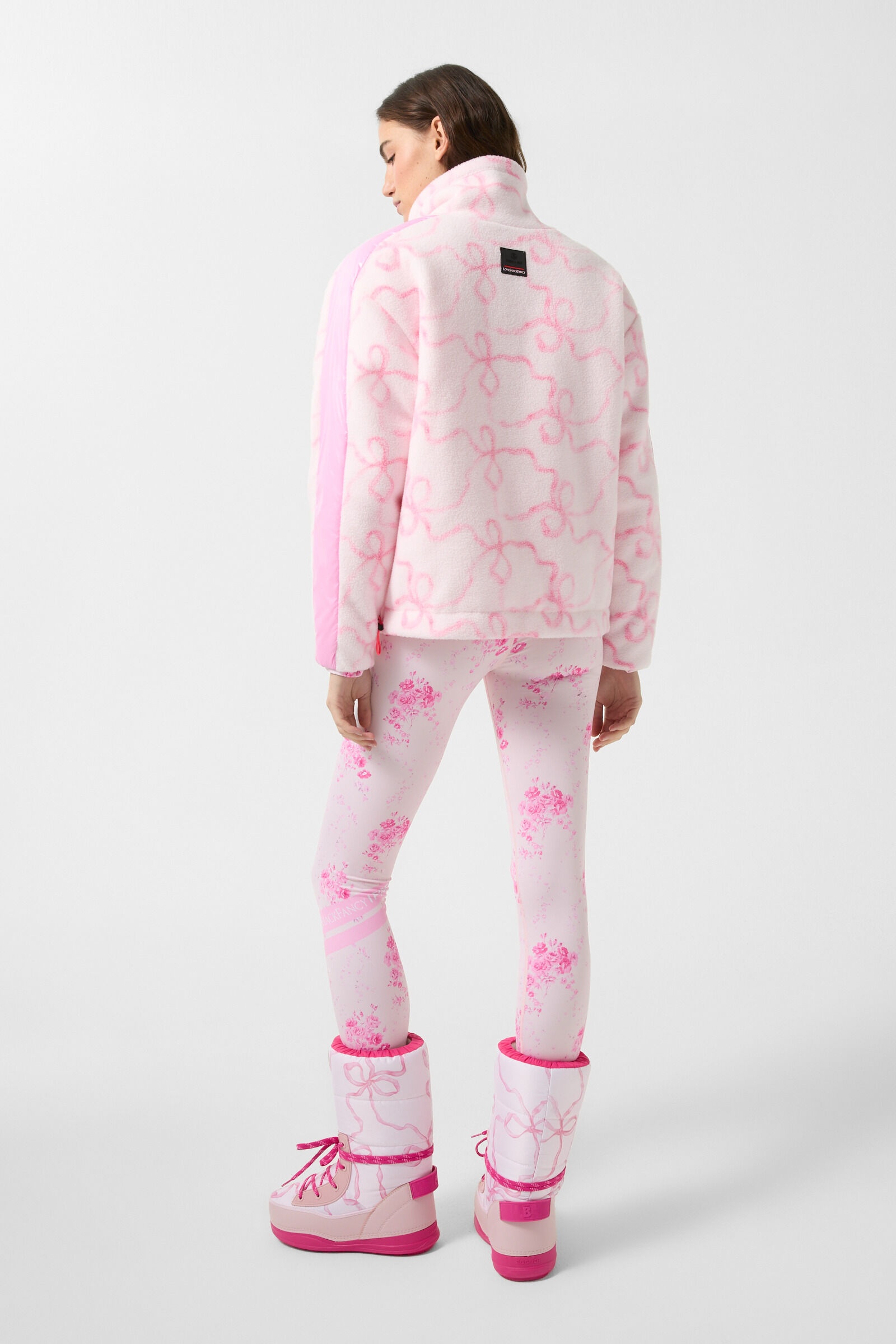 Ninetta Fleece mid layer in Pink/Off-white - 2