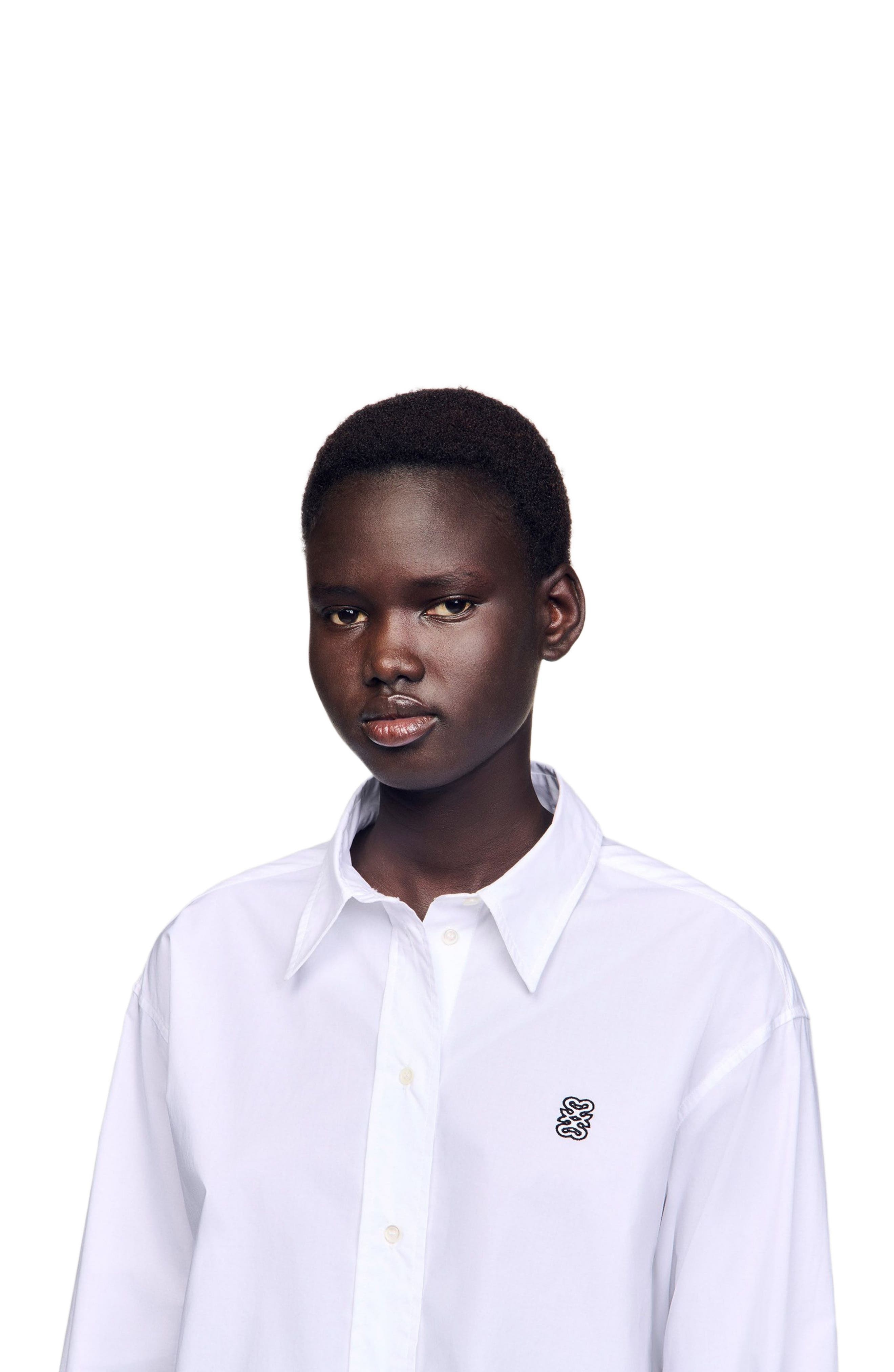 SANDRO Cropped poplin shirt in White at Nordstrom - 4