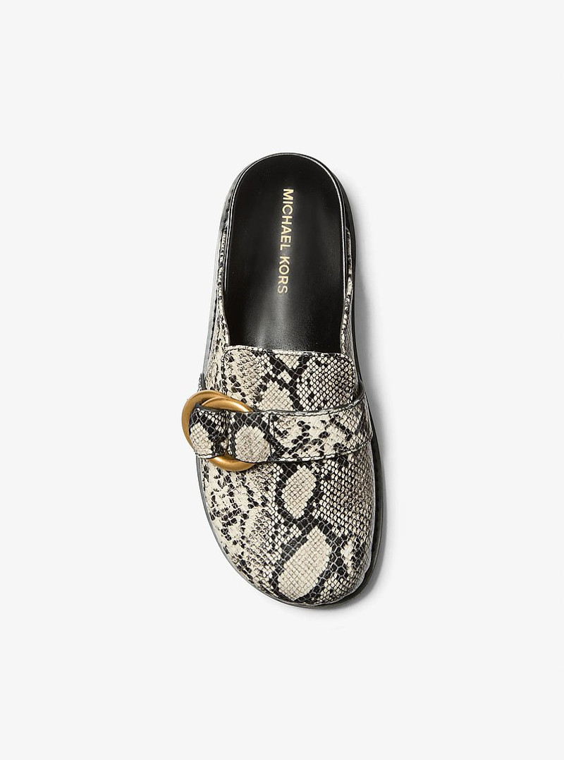 Jaden Snake Embossed Leather Clog 3