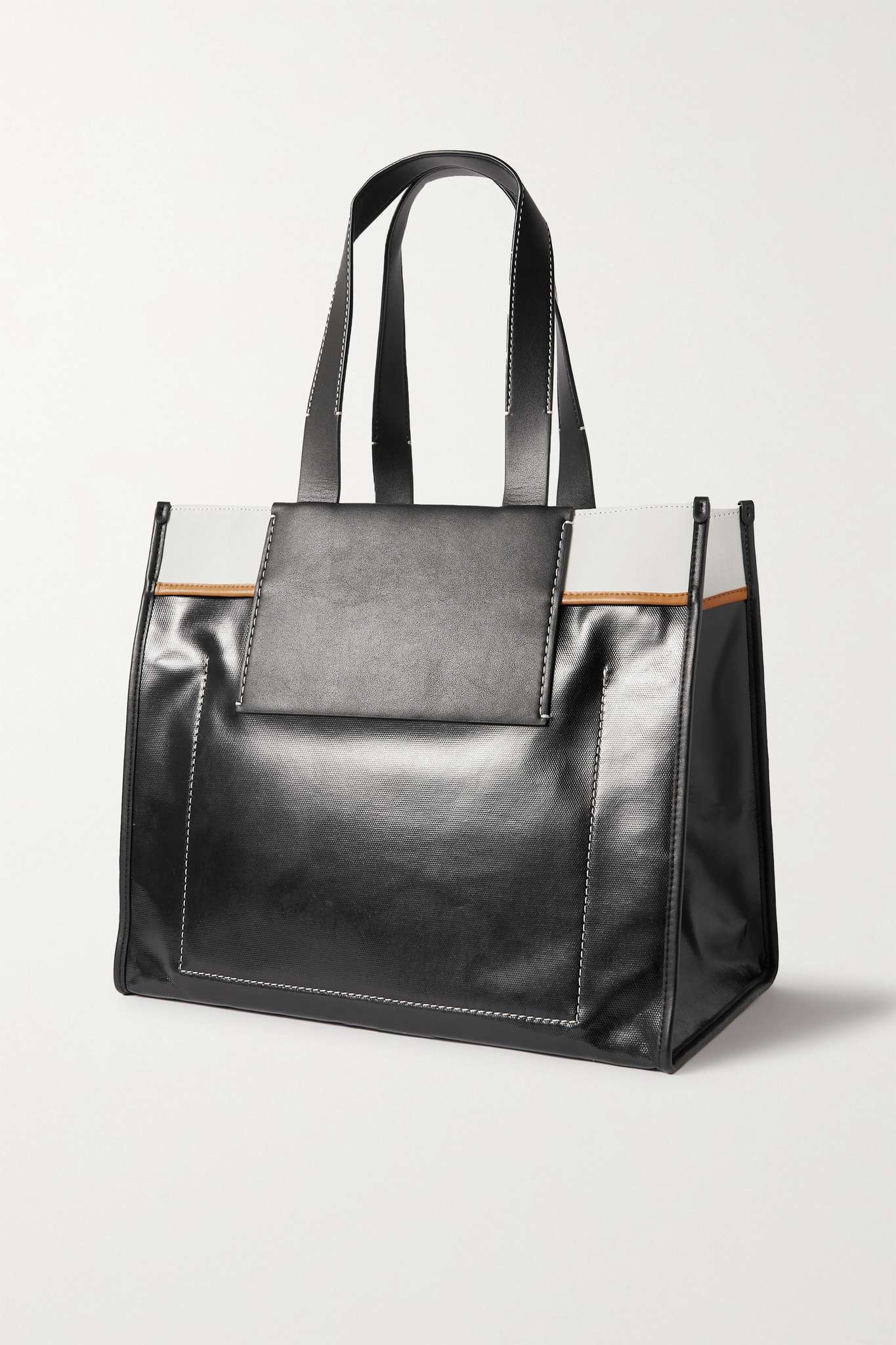 XL Morris leather-trimmed canvas tote - 3