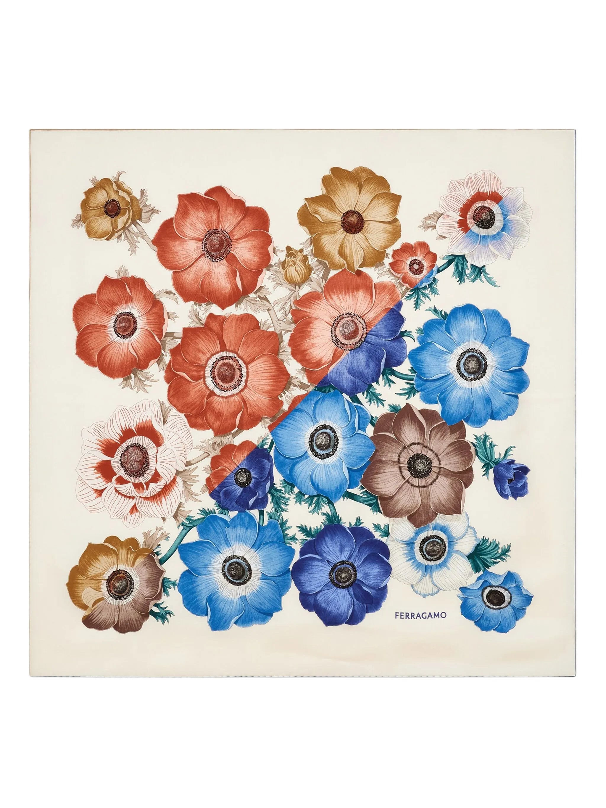 Ferragamo Anemone-print Silk Scarf - 1