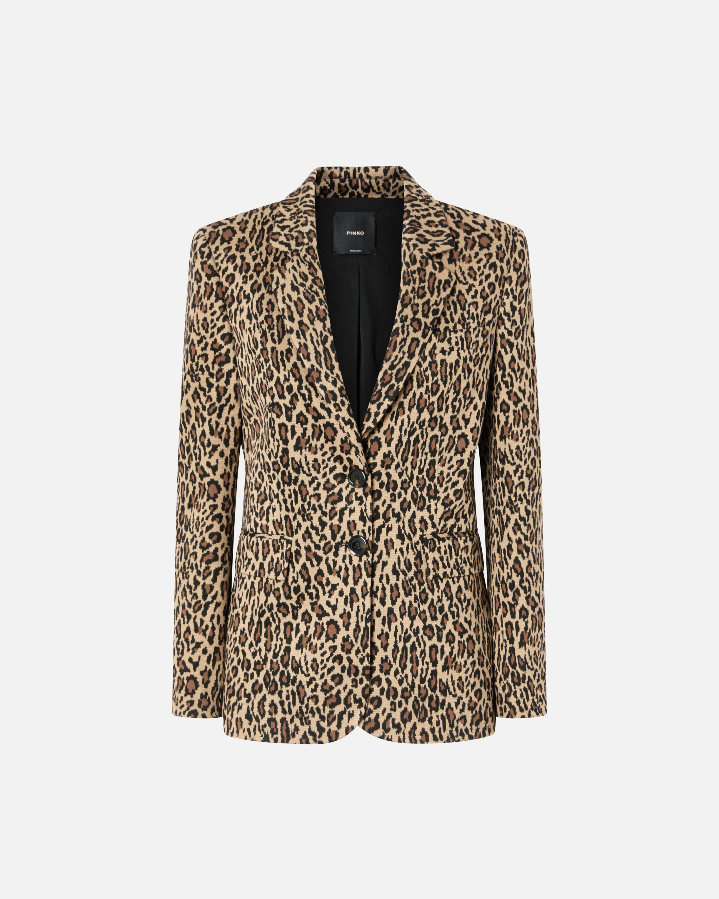 SINGLE-BREASTED BLAZER WITH SPOTTED PATTERN - 1