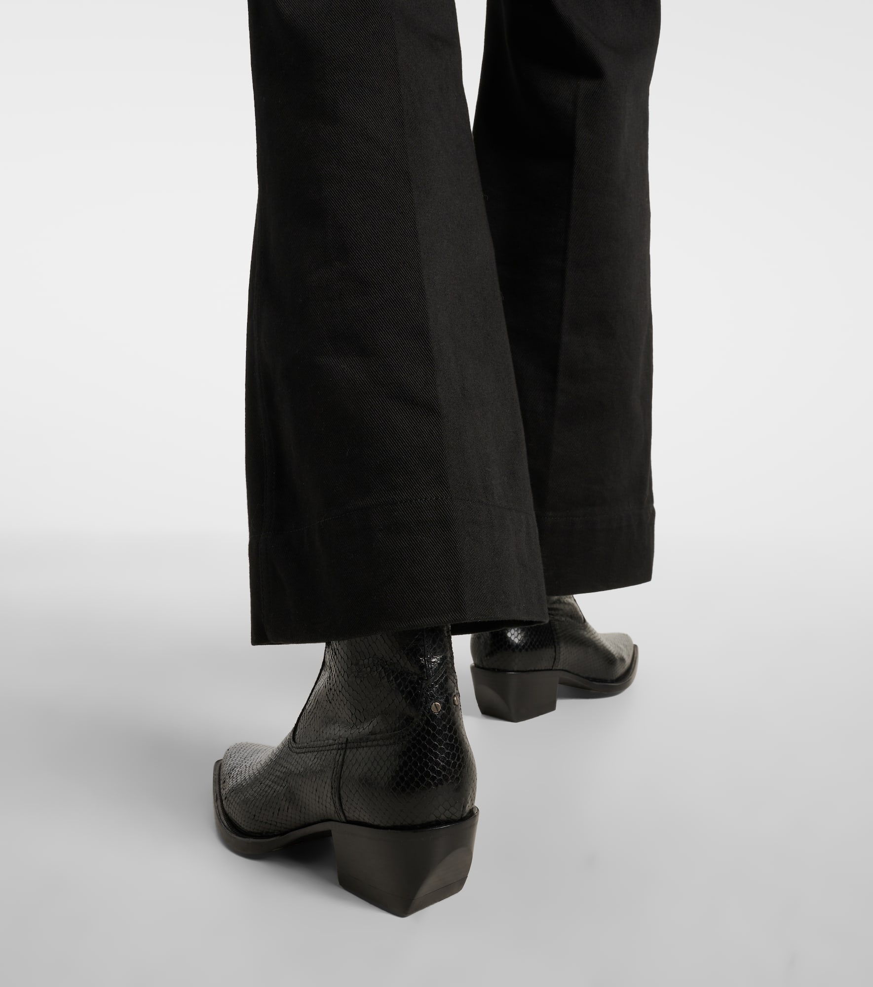 Debbie snake-effect leather ankle boots - 7