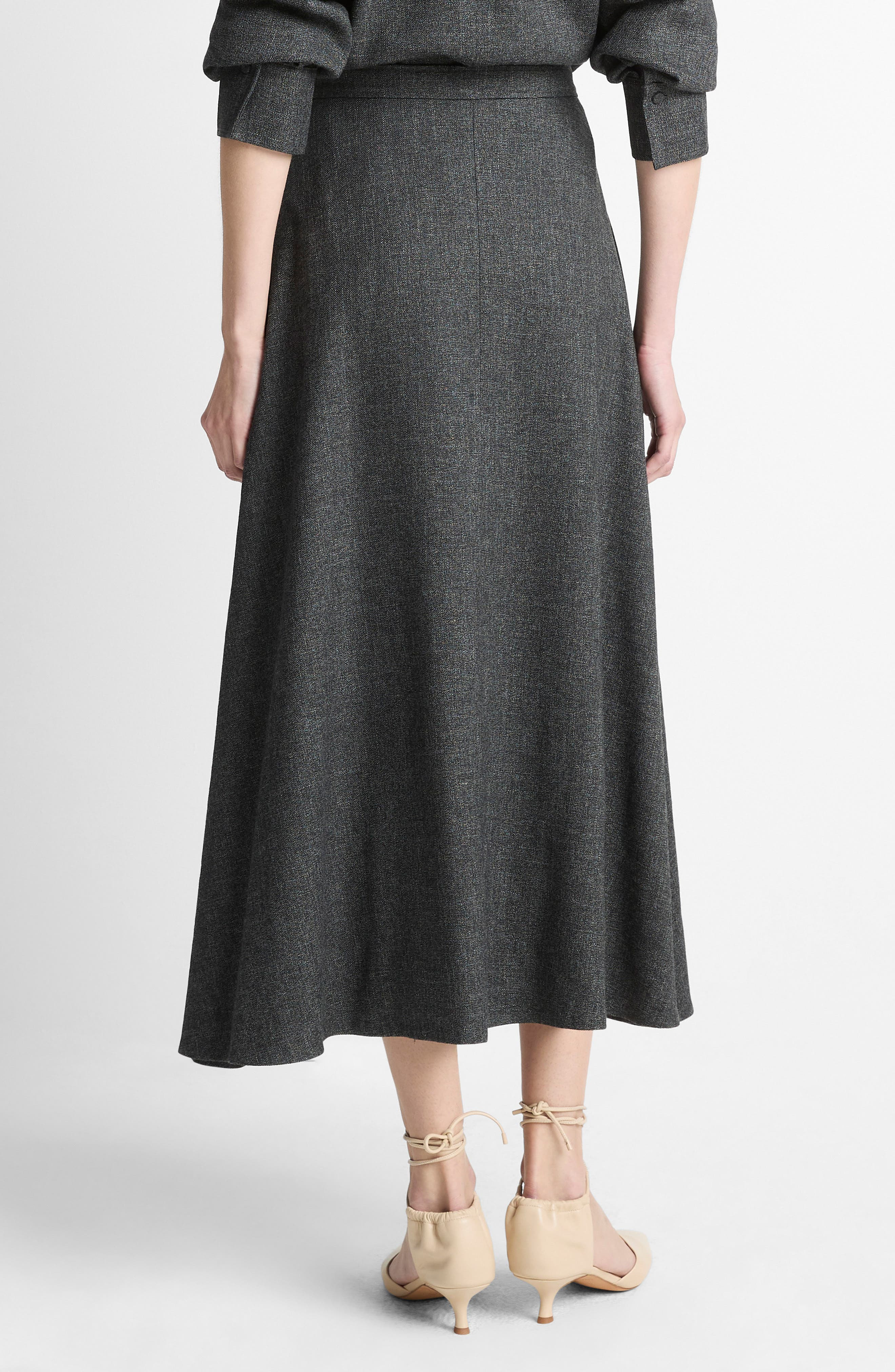 Vince Jasp Midi A-Line Skirt in Medium Heather Grey at Nordstrom - 2