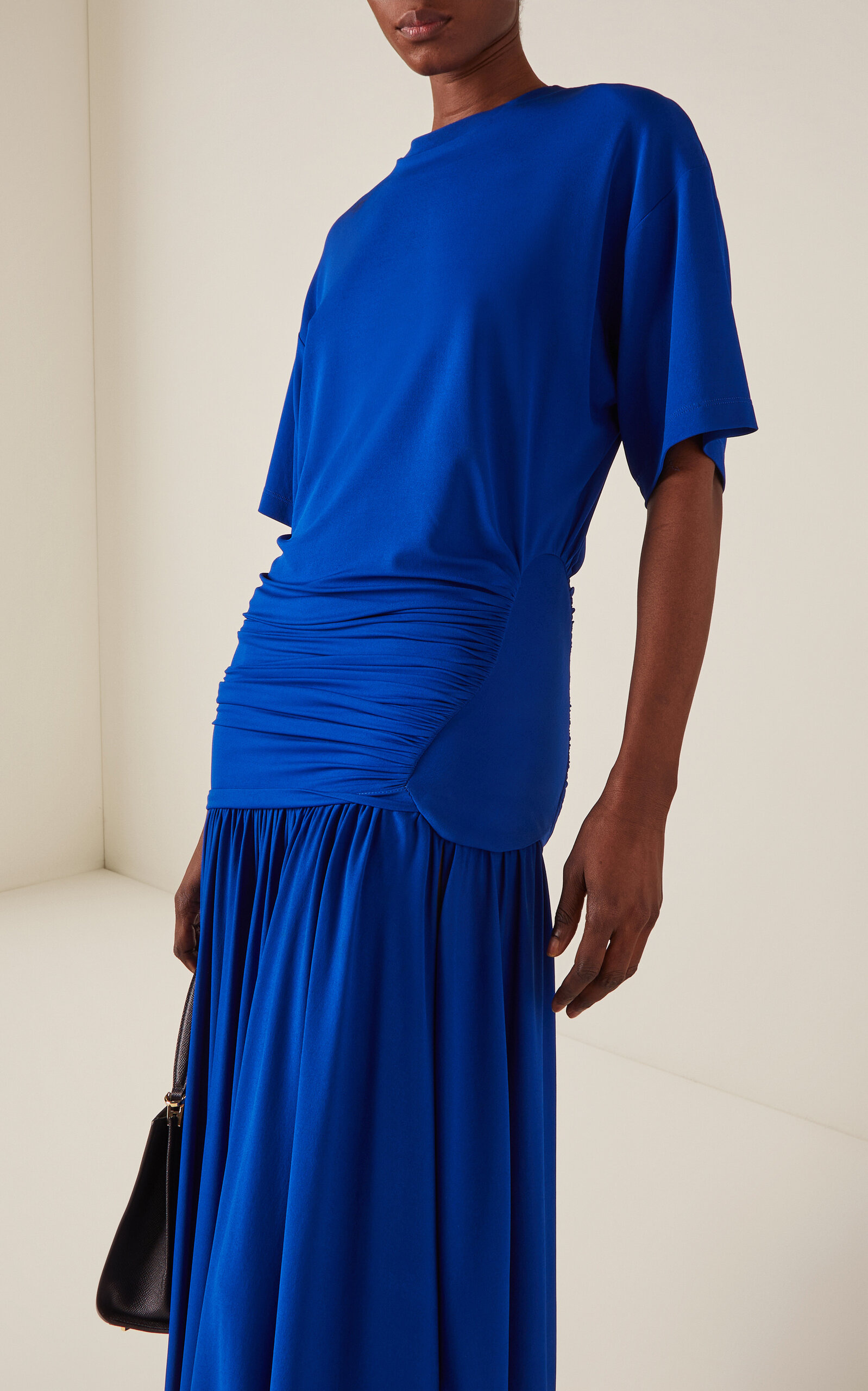 Asymmetric Jersey Midi Dress blue - 3