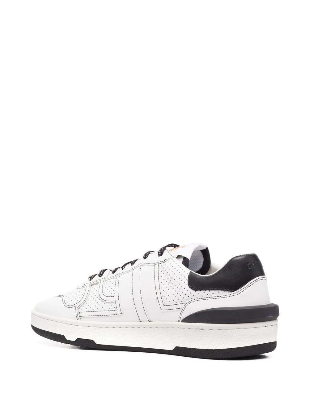 perforated-panel leather sneakers - 3