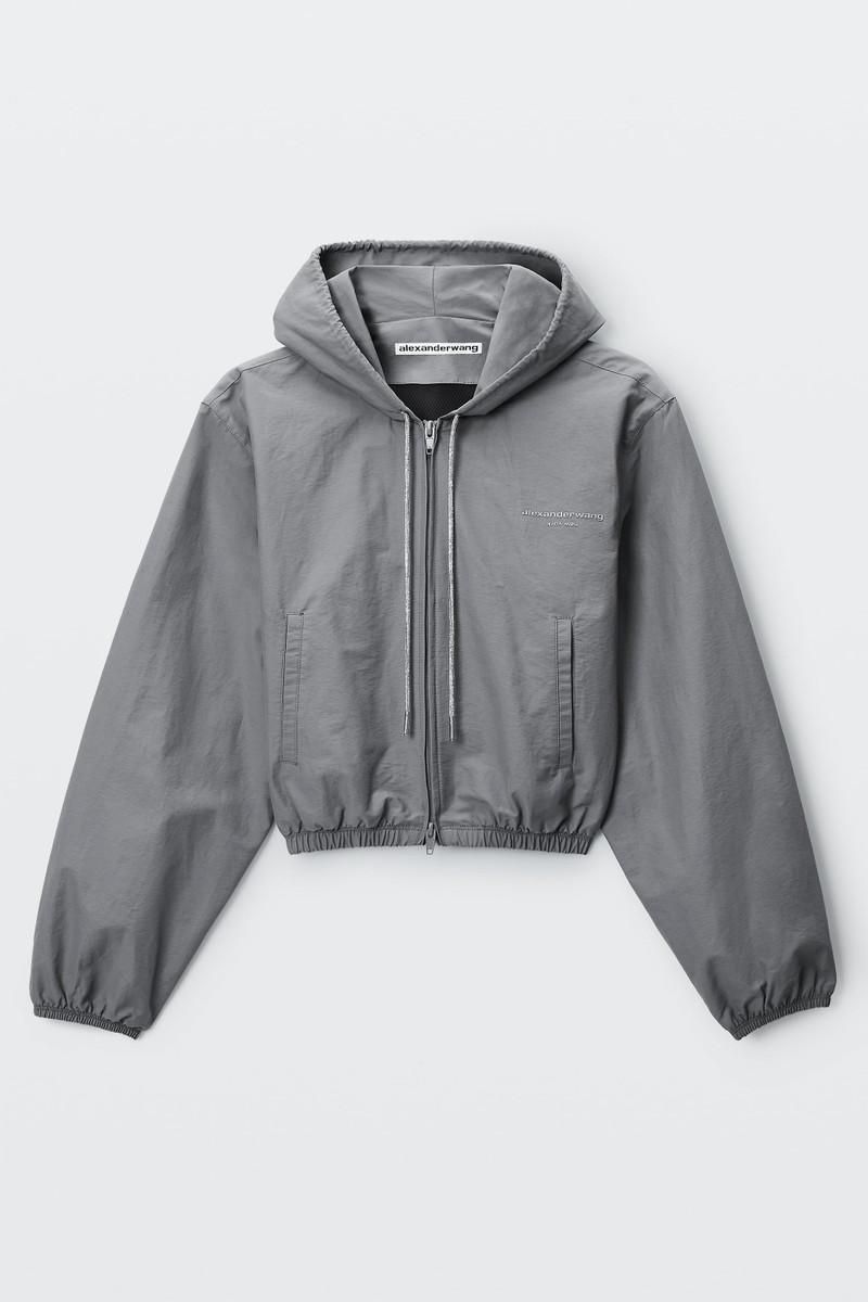 CRYSTAL DRAWCORD SHRUNKEN HOODIE JACKET 1