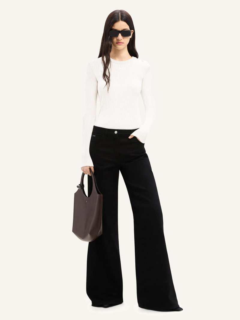 courrèges SHOULDER SNAPS RIB KNIT SWEATER outlook