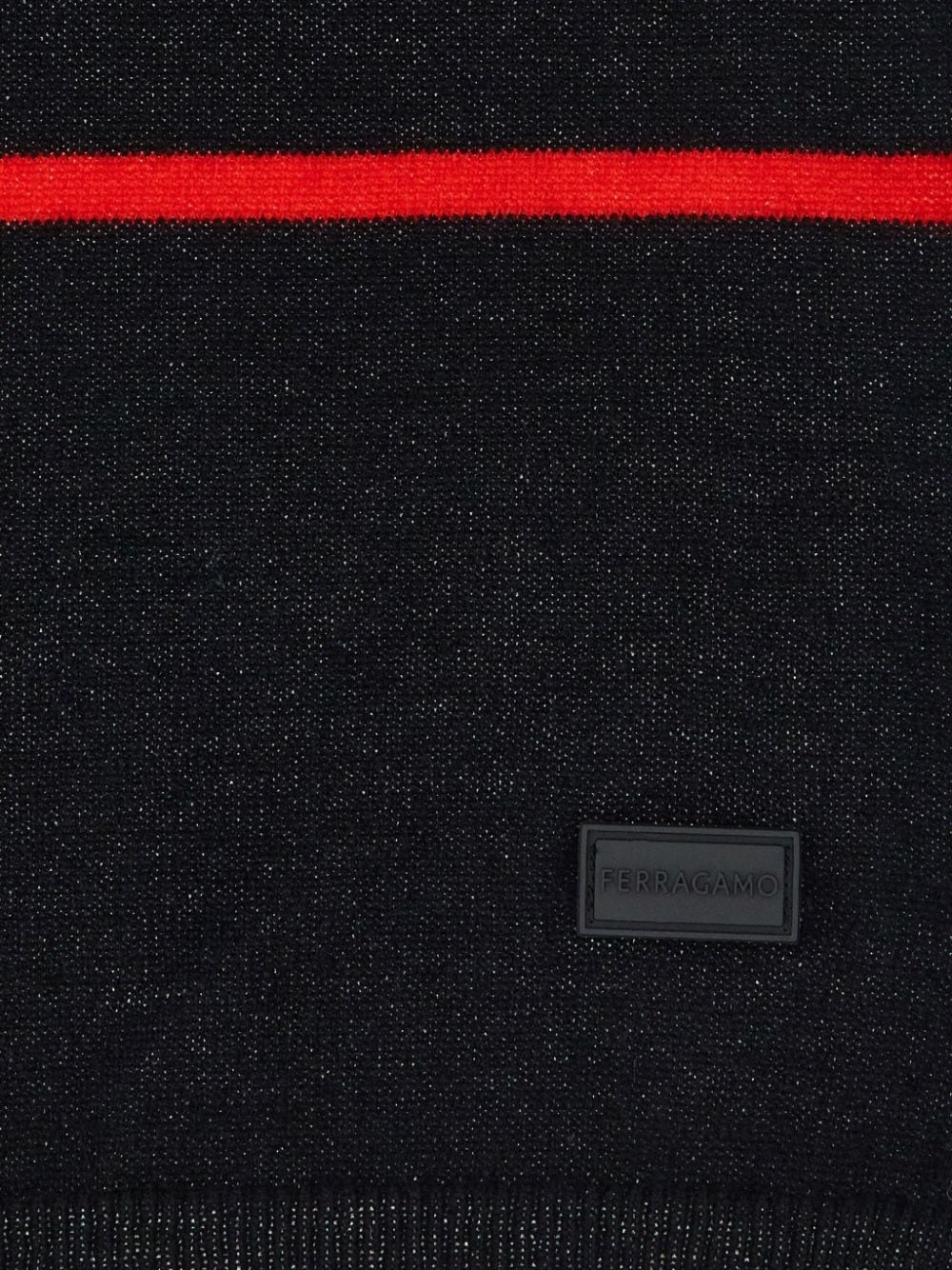 logo-patch two-tone striped scarf - 2