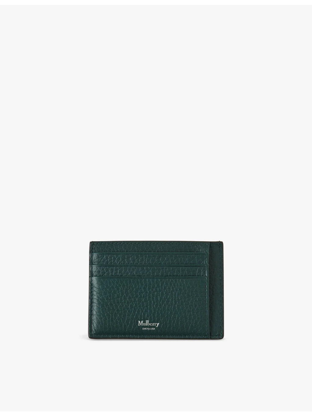 Logo-print grained-leather card holder - 1