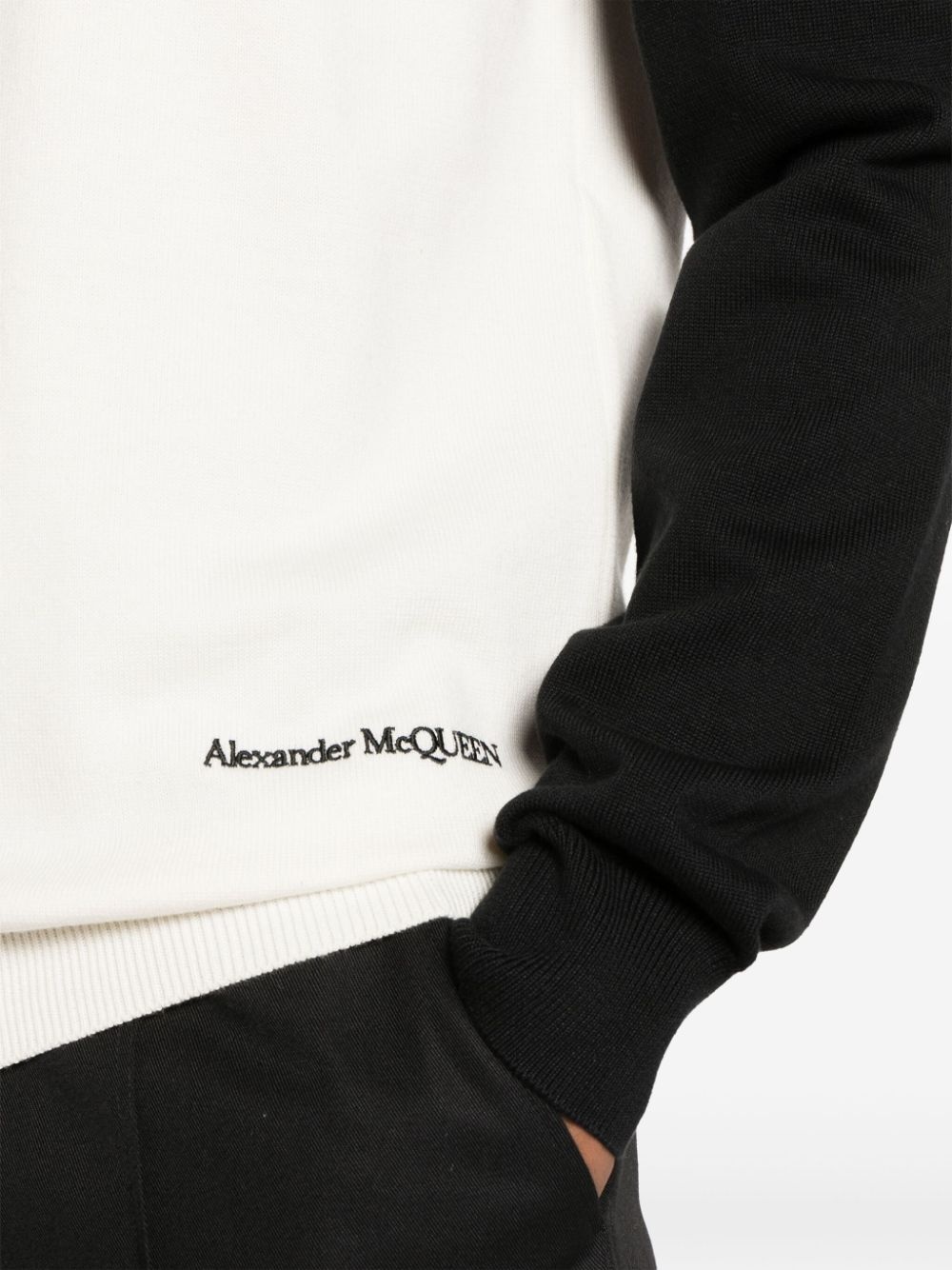 logo-embroidered cotton-blend jumper - 5