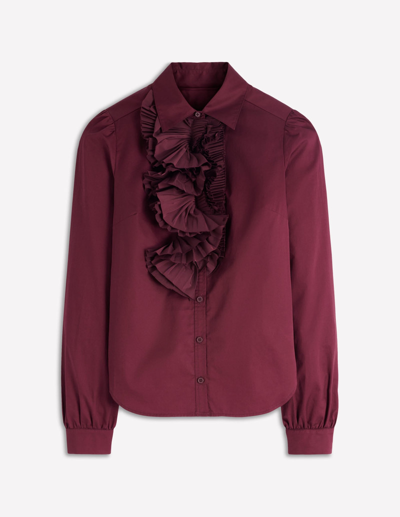Cara Ruffle Shirt-Deep Wisteria 1