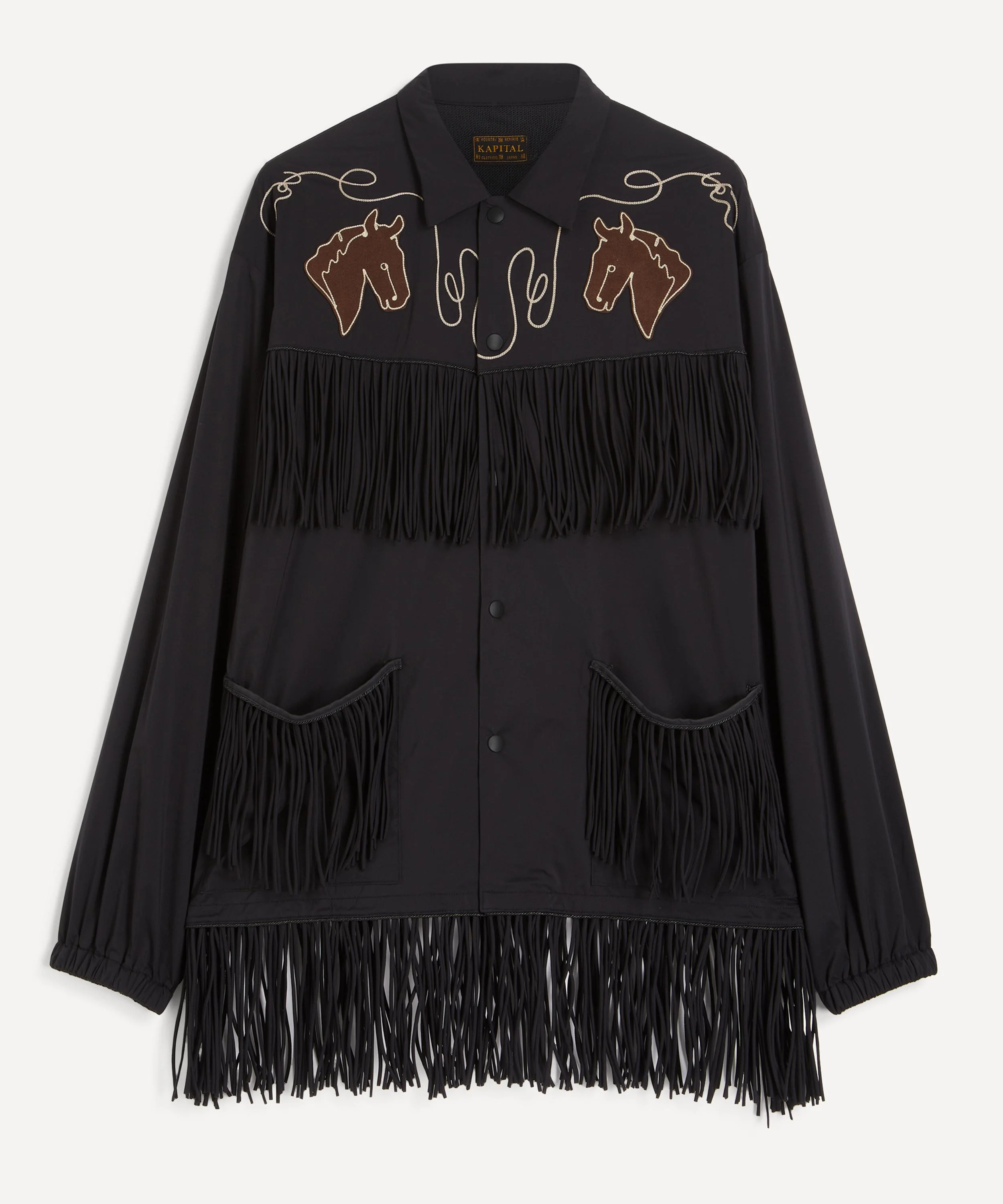 Stretch Nylon Fringed Coach Jacket - 1