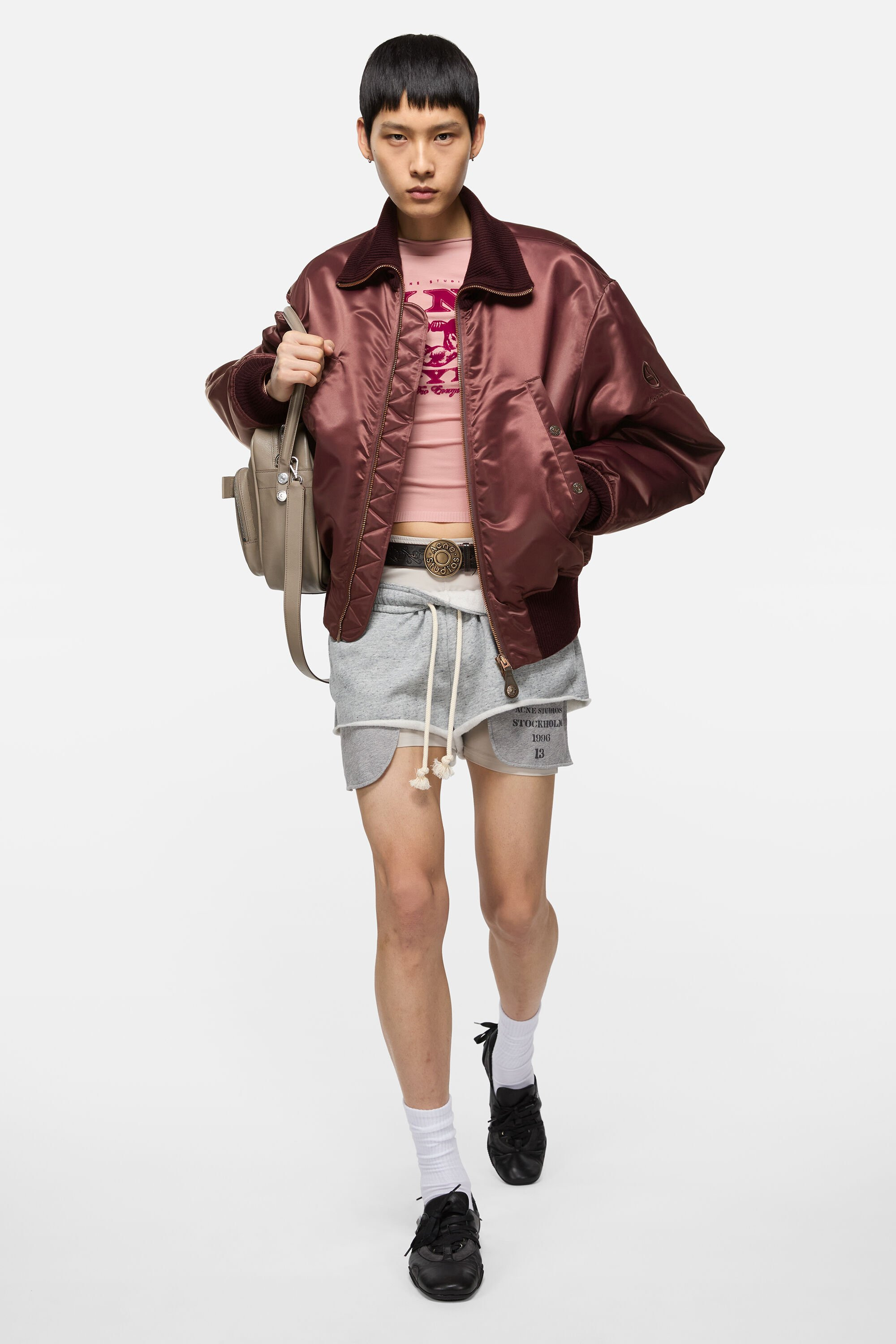Technical bomber jacket - Burgundy - 2