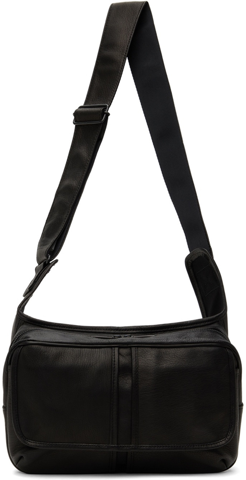 Black Oil Goat Skin Messenger Bag 1