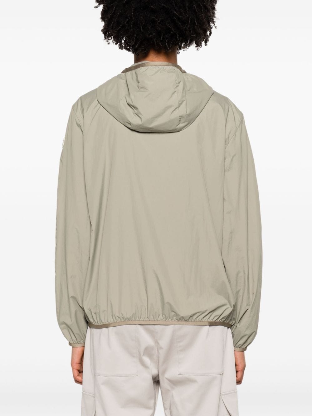 logo-patch hooded windbreaker jacket - 4